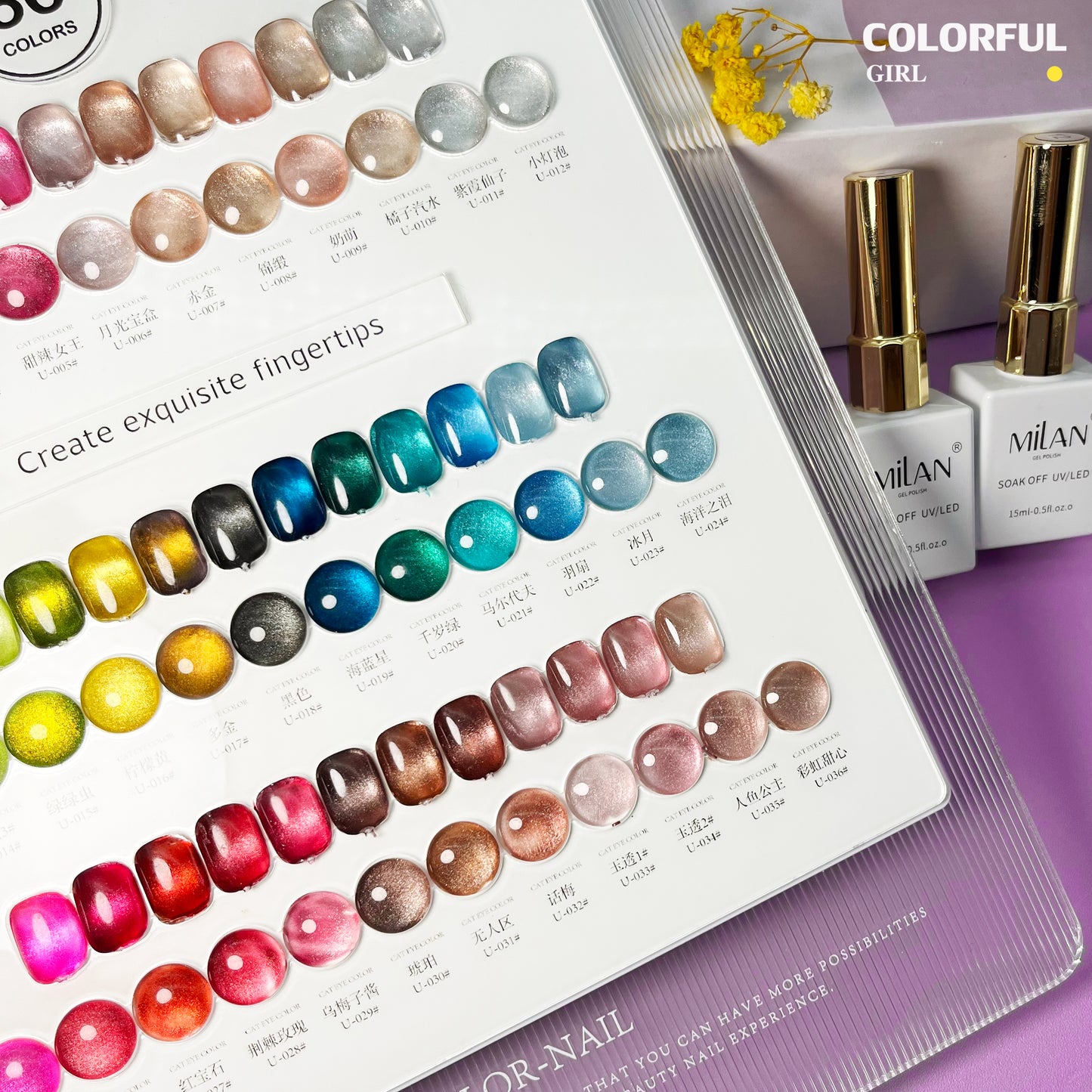 พร้อมส่งในไทย สีเจลทาเล็บแคทอาย《 milan 》36 สี สีลูกแก้วแคทอาย สีลูกแก้ว ส่งไว! พร้อมชาร์ทสีค่ะสีแน่นสวยมากเลยนะคะ