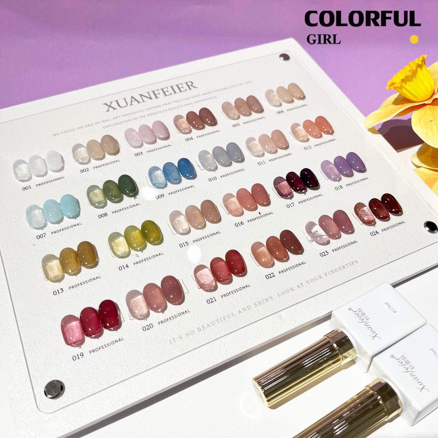 【พร้อมส่ง】XUANFEIER สีเจลไซรัปรุ่นใหม่ 24สี ฟรีชุดชาร์จชาร์จ เนื้อสวยละมุนค่ะ เจลลี่ไซรัป 24 สี ไม่บางจนเกินไปทาง่ายและสวยมากค่ะ
