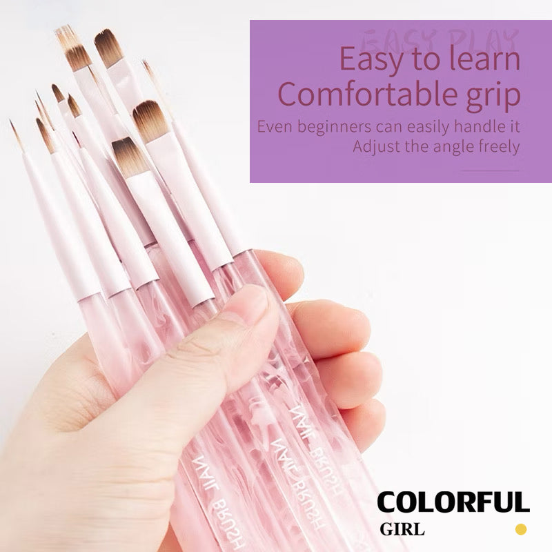อะคริลิคเล็บแปรง 13 สไตล์ให้เลือก แปรงเล็บแปรงอะคริลิค Uv Gel Extension แปรงเล็บเครื่องมือ พู่กันไล่สี สําหรับตกแต่งเล็บ พร้อมฝาปิด