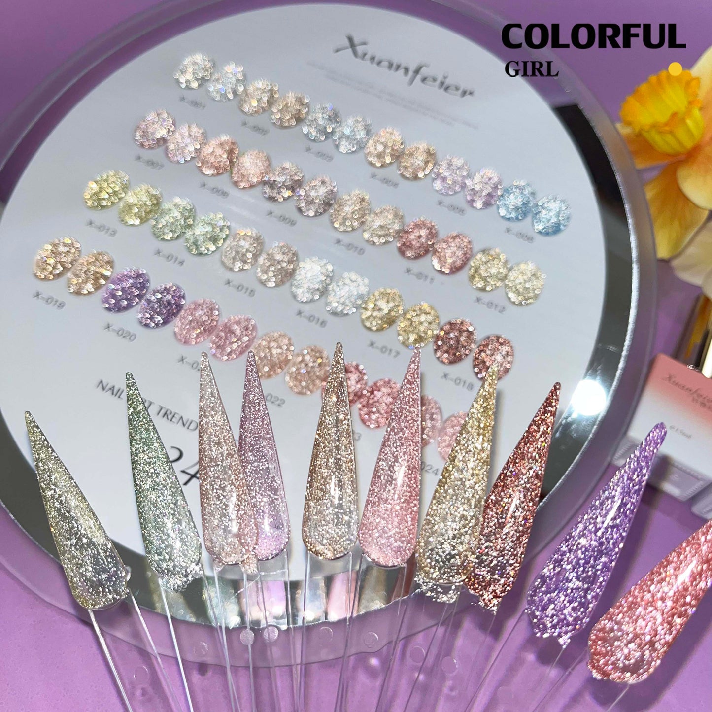 【พร้อมส่ง】XUANFEIER สีเจลแฟลช 24สี (XUANFEIER)สีเจลทาเล็บ สี แถม ชาร์ทสี ยาทาเล็บเจล ชุดสี 20สี + ฟรีชาร์ทสี