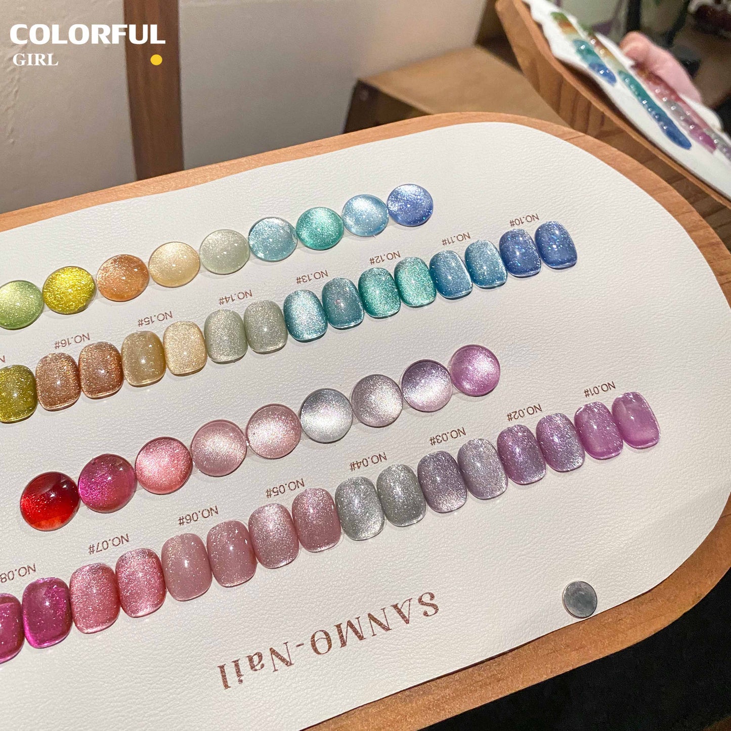 【พร้อมส่ง】18สี สีสันเงางามมากค่ะ สีเจลแคทอาย SANMO สี ( SANMO) สีเจล18สี แถม ชาร์ทสี