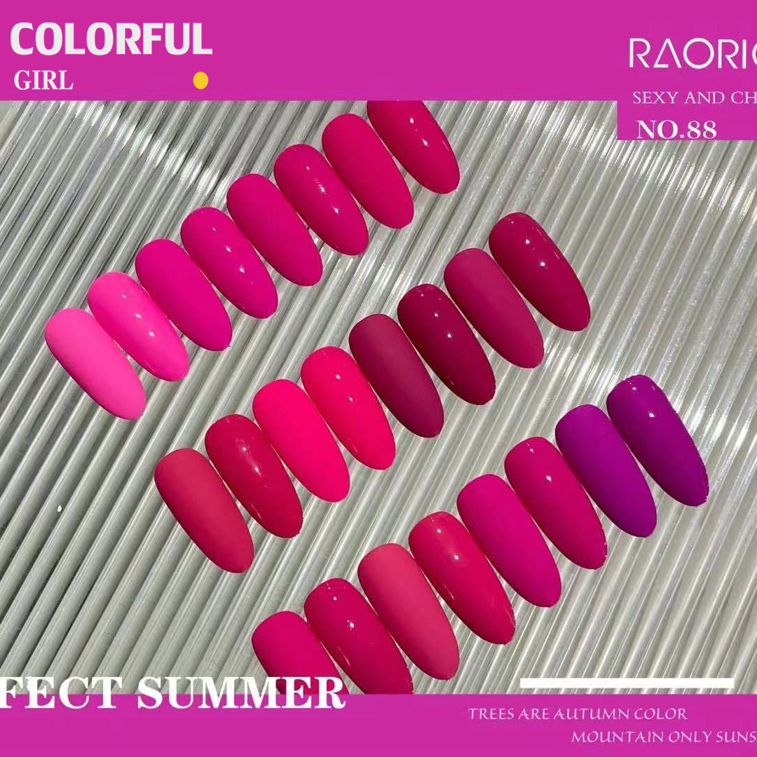 【พร้อมส่ง】 สีทาเล็บเจล RARION12 สี( RARION) สีเจล สีเจลสีพื้น 12สีชุดเจลสีชมพู แถม ชาร์ทสี