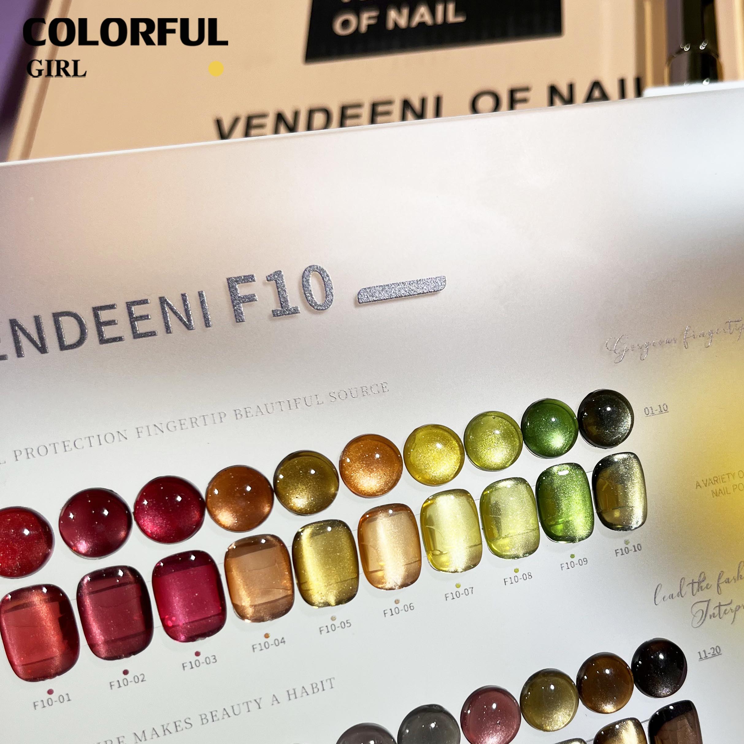 Vendeeni VDN-F10 30สี สีเจลแคทอายเนื้อซาติน แถมฟรีชาร์ทสี