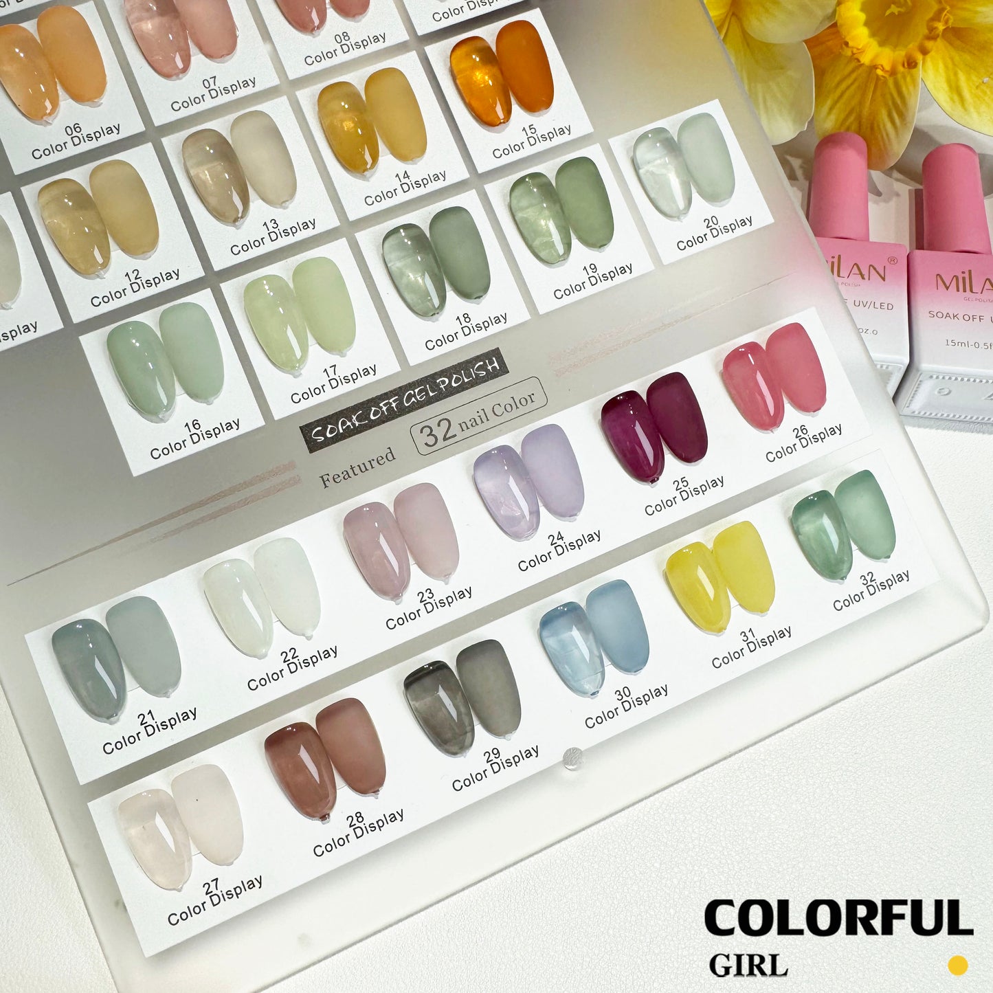 【พร้อมส่ง】MILAN สีเจลไซรัปรุ่นใหม่ 32 สี ฟรีชุดชาร์จชาร์จ เนื้อสวยละมุนค่ะ เจลลี่ไซรัป 32 สี ไม่บางจนเกินไปทาง่ายและสวยมากmilan