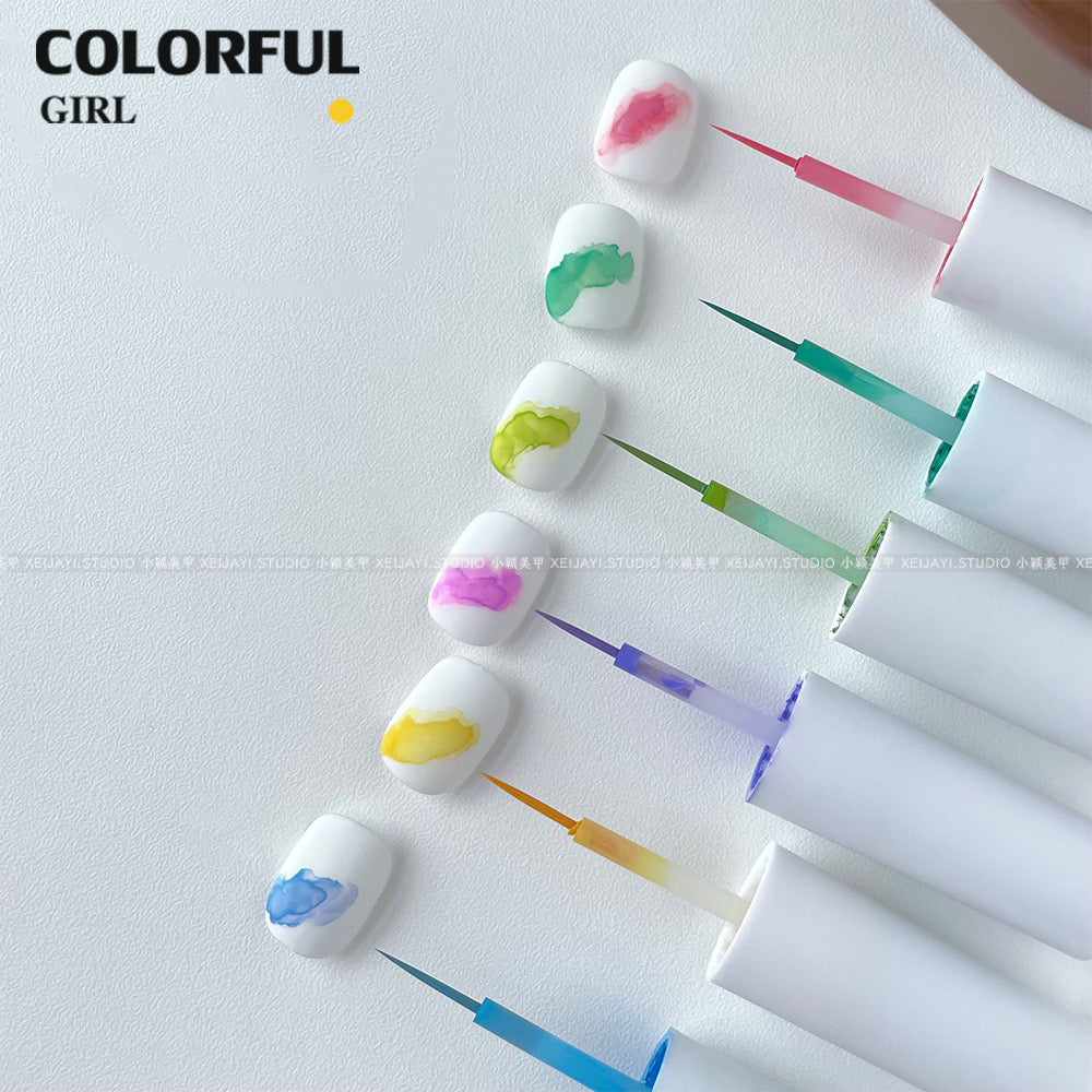 สีอิ้งค์ โทนพาสเทล มีแปรพู่กัน เซ็ท 6 สี ( ไม่มีชาร์จแถม )