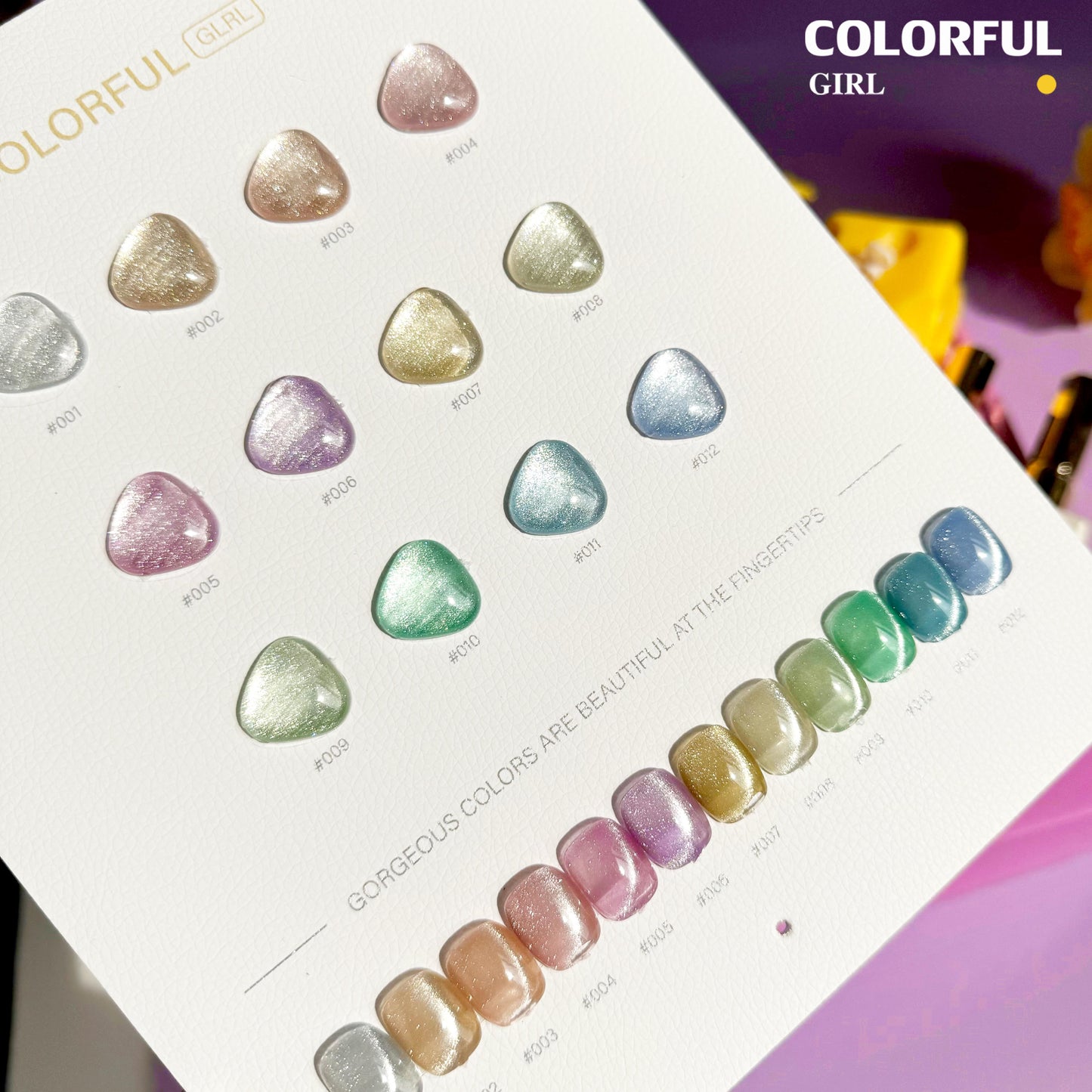 【พร้อมส่ง】 สีทาเล็บเจล Colorful girl สี( Colorful girl) สีเจล สีเจลแคทอาย12สี สีเจลแคทอาย แถม ชาร์ทสี