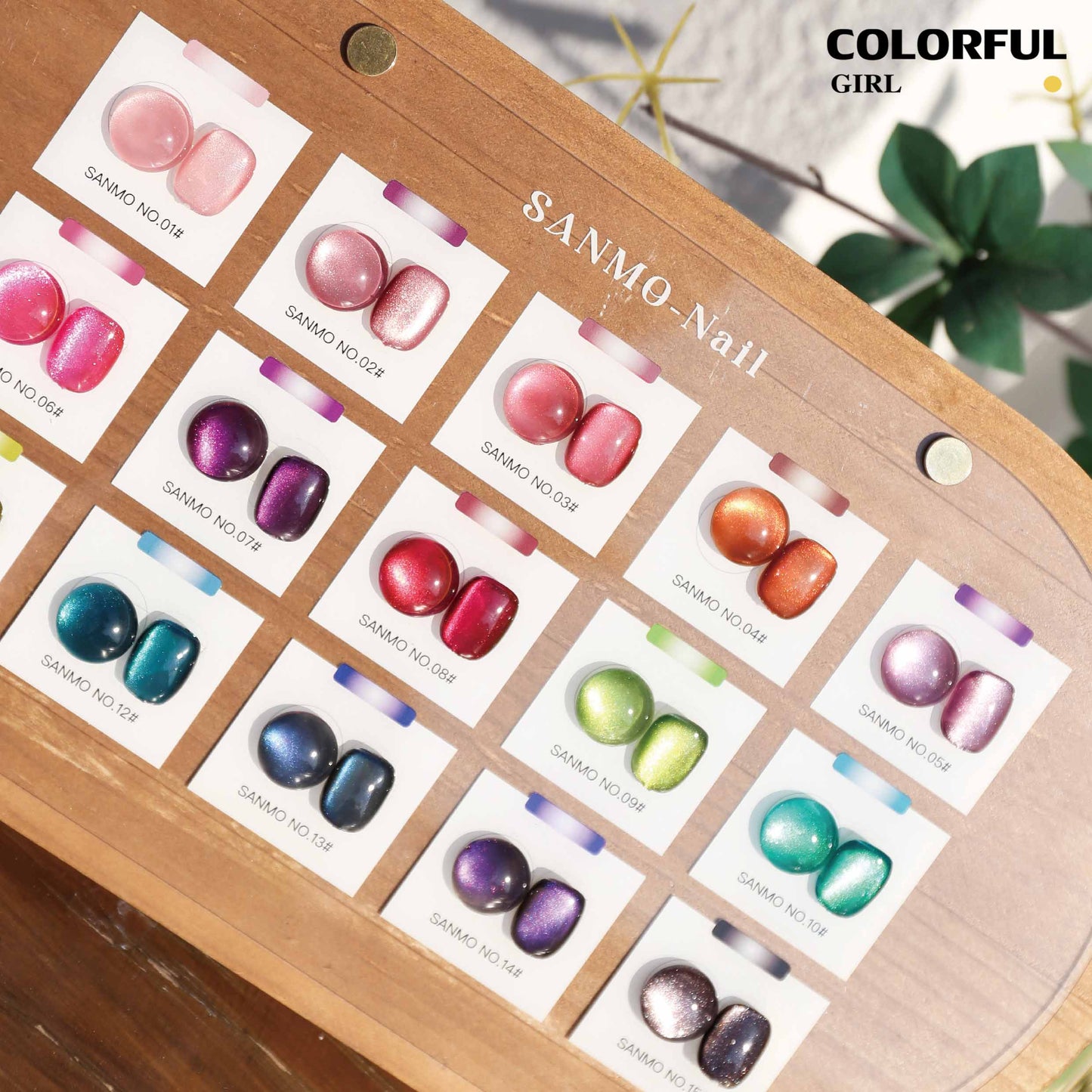 【พร้อมส่ง】16สี เจลหินอ่อนสีรุ้ง สีเจลแคทอาย SANMO สี ( SANMO) สีเจล16สี แถม ชาร์ทสี