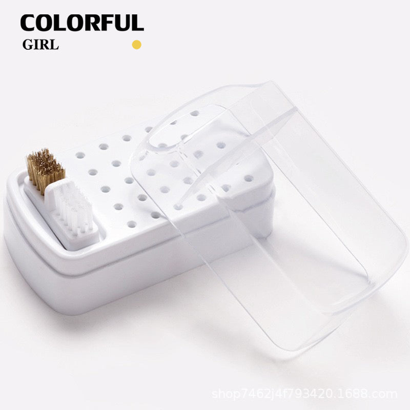 【พร้อมส่ง】5สี กล่องเก็บหัวขัด 30 หลุม พร้อมแปรงทําความสะอาด ป้องกันฝุ่น