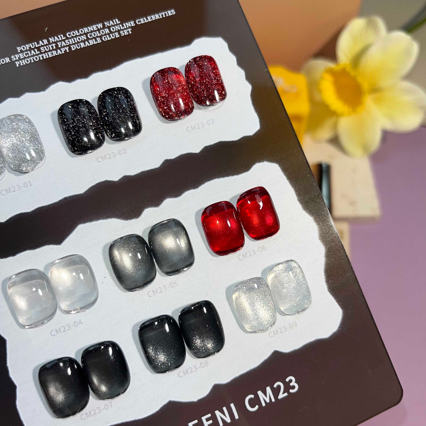 พร้อมส่งในไทย สีลูกแก้ว ฟรีชาร์ทสี Cat eye +สีเจลแฟลช《 VENDEENI CM-23》9สี สีลูกแก้วแคทอาย สีลูกแก้ว ส่งไว! พร้อมชาร์ทสีค่ะสีแน่นสวยมากเลยนะคะ เอฟเฟกต์มันเงามาก