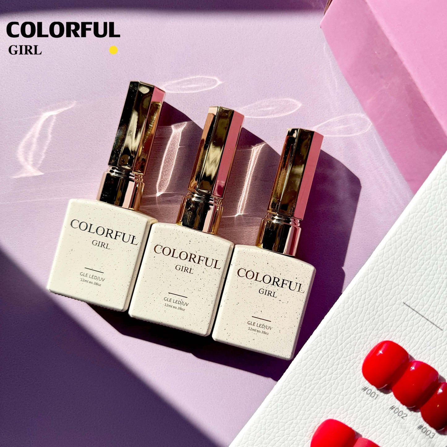 【พร้อมส่ง】 สีทาเล็บเจล Colorful Girl สี( Colorful Girl) สีเจล สีเจลสีพื้น 12สีชุดเจลสีแดง แถมชาร์ทสี