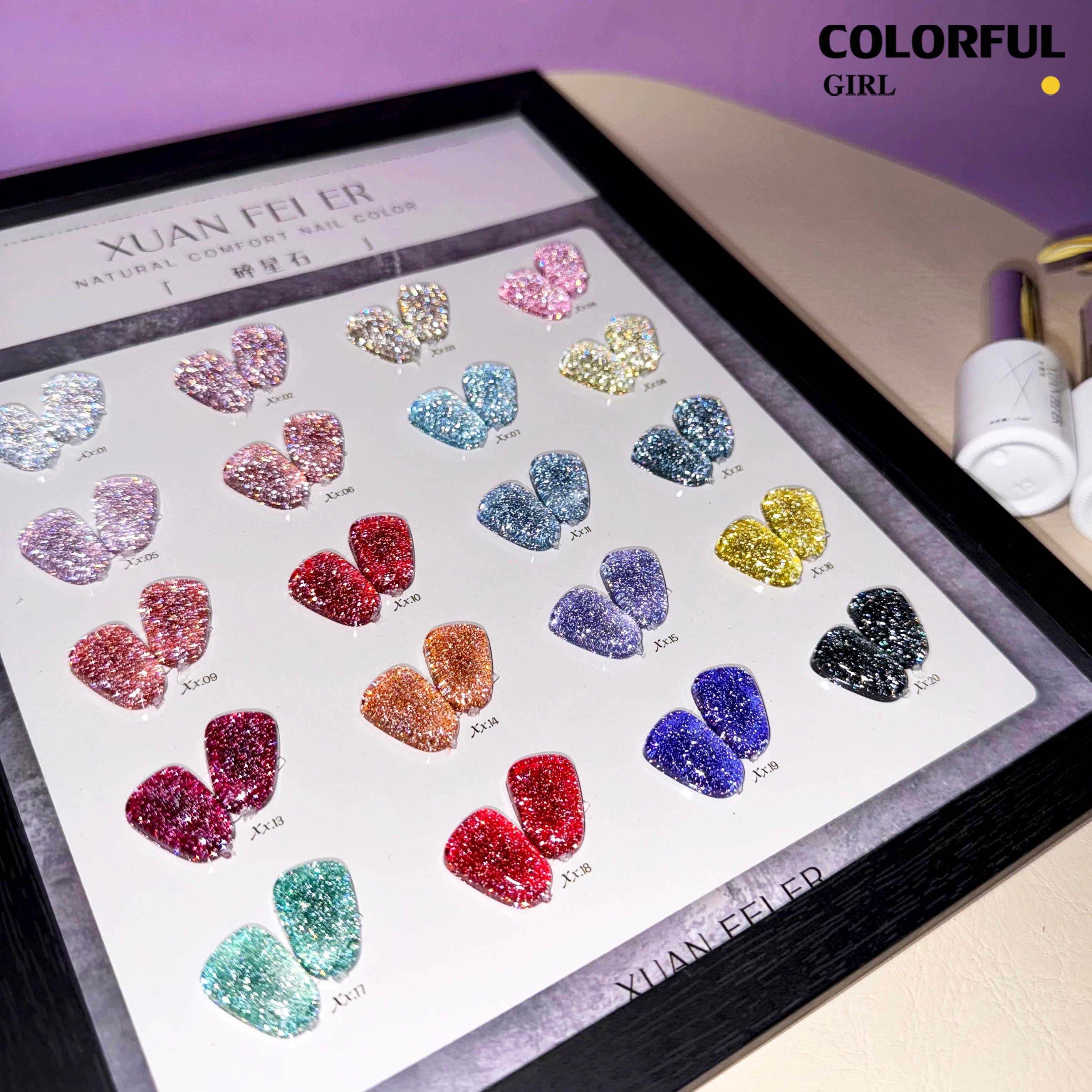 XUANFEIER สีเจลแฟลช 20สี แถมฟรีชาร์ทสี