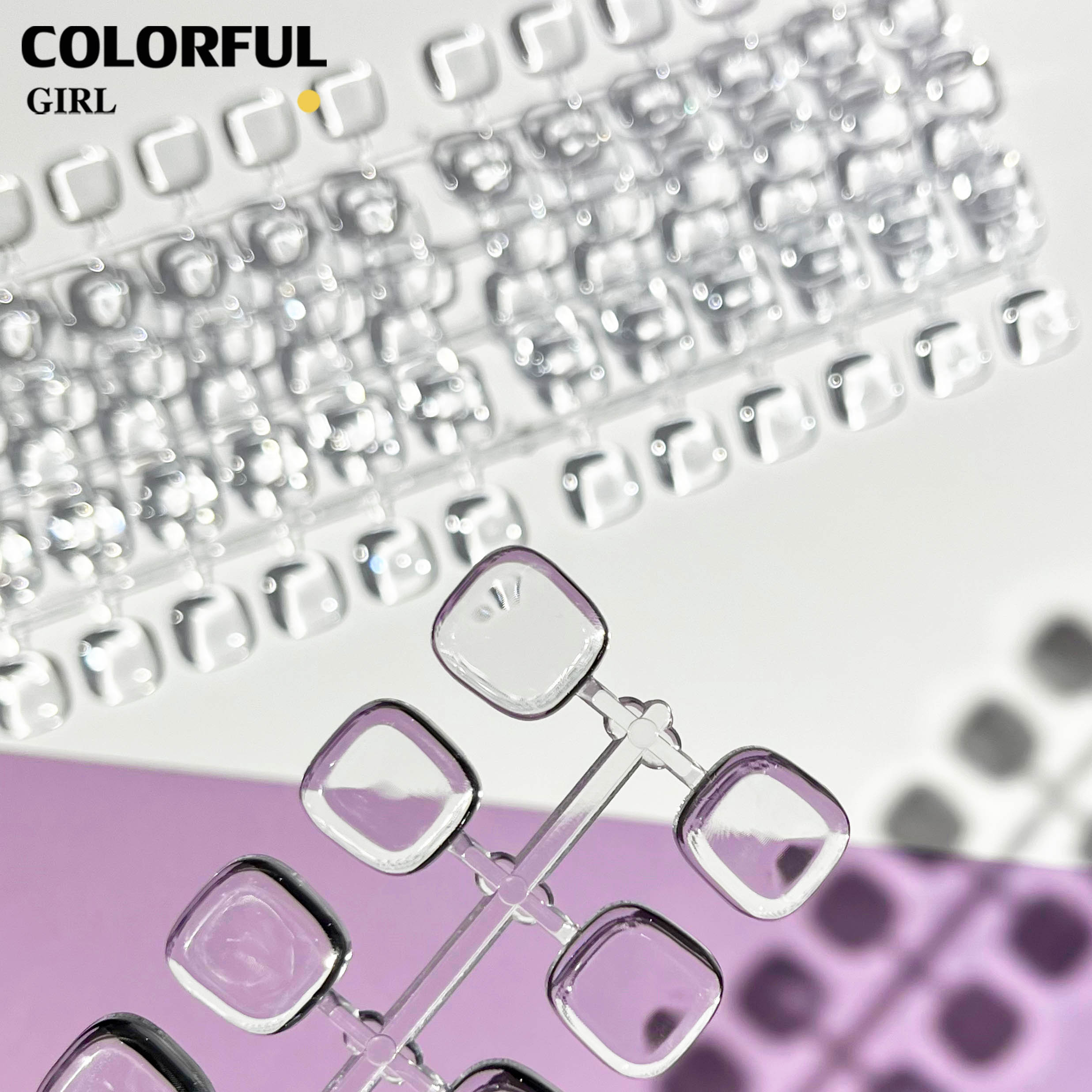 ถาดโชว์เล็บปลอม ทรงวงรี ลายดอกไม้ สีขาวใส สําหรับฝึกทําเล็บ และโชว์สี