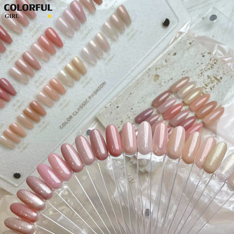 【พร้อมส่ง】สีเจล เซ็ท 24 สี JIAO YAN SHE สีเจลชิมเมอร์ 24 สีโทนชมพู แถมชาร์ทอะคริลิคสำเร็จรูป
