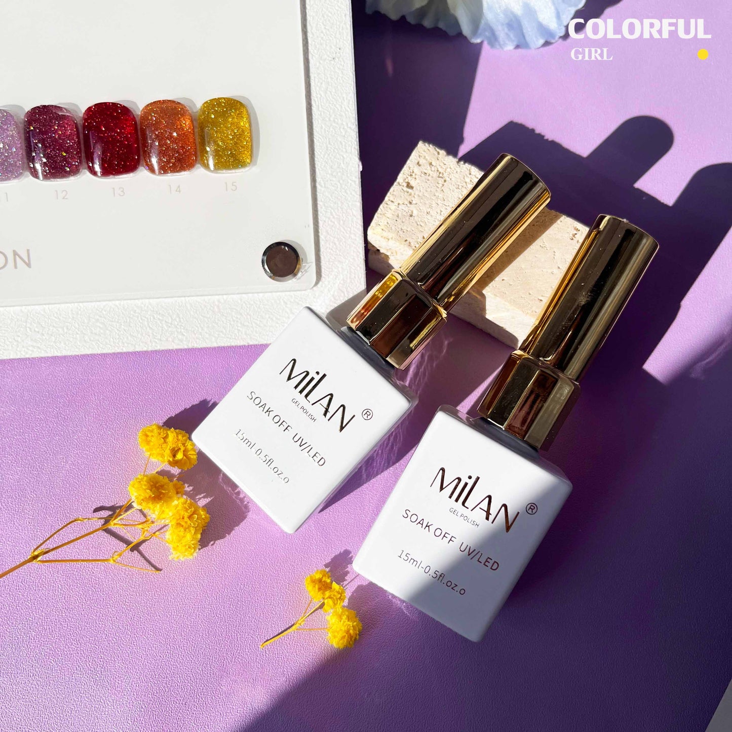 【พร้อมส่ง】MILAN 15สี สีเจล สีเจลแฟลช15สี สีเจลแฟลช แถม ชาร์ทสี
