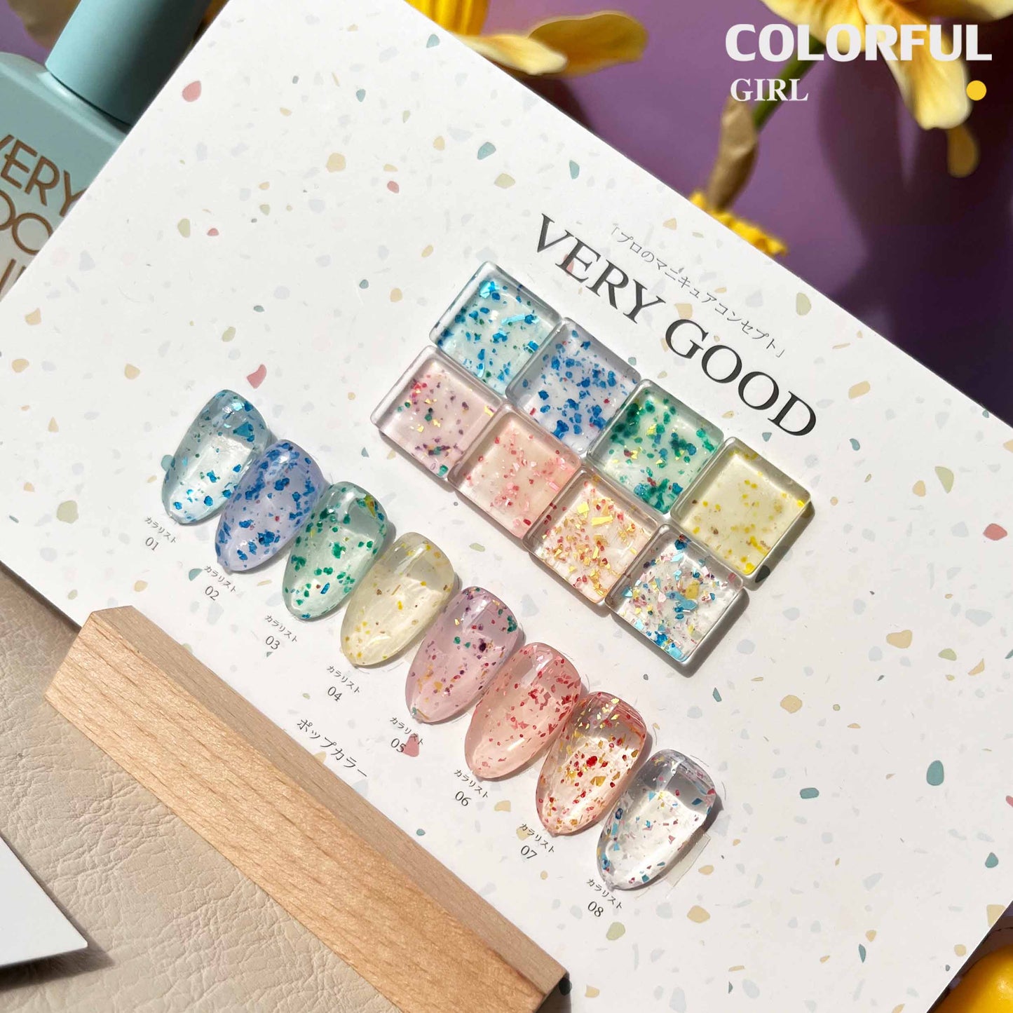 【พร้อมส่ง】8 ชุดยาทาเล็บสี เจลหินขัด เจลกึ่งซึมผ่านได้ยาทาเล็บกาว สีทาเล็บเจล สีเจลแถมชาทสีฟร +ฐานไม้