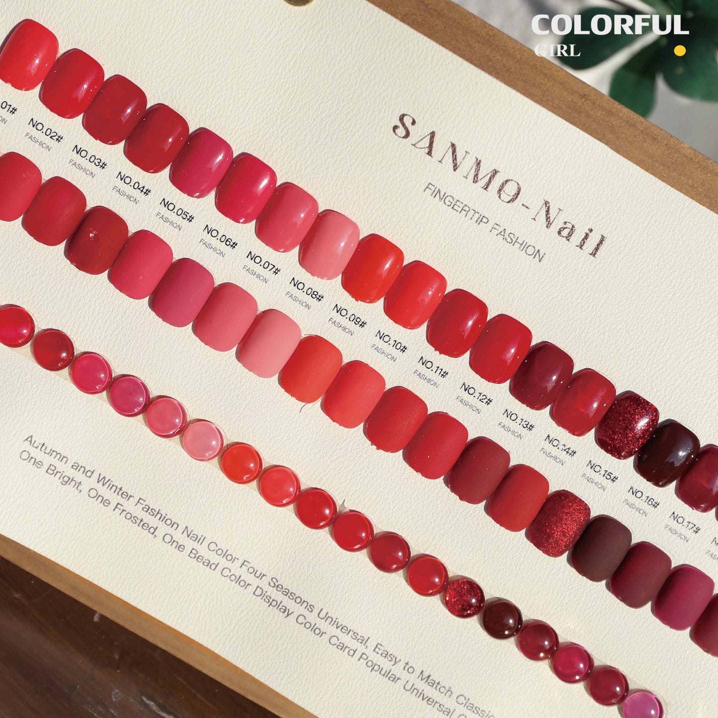 【พร้อมส่ง】20สี ชุดเซ็ตโทนสีแดง สีเจลสีพื้น SANMO สี ( SANMO) สีเจล 20สี แถม ชาร์ทสี