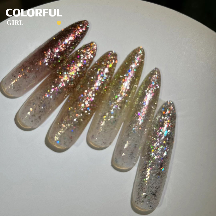 【พร้อมส่ง】 JYSชุด30สี (JIAO YAN SHE) สีเจลแฟลชกลิตเตอร์ แพลตติมันแฟลช+ประกายออโรร่า กากเพชรชัด แน่น