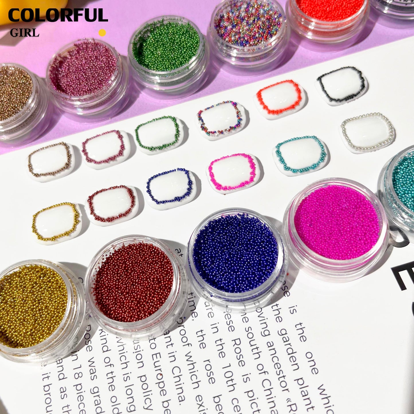 【พร้อมส่ง】【12กล่อง】 ตกแต่งเล็บสติกเกอร์ Mini Macaron ลูกปัดรอบ
