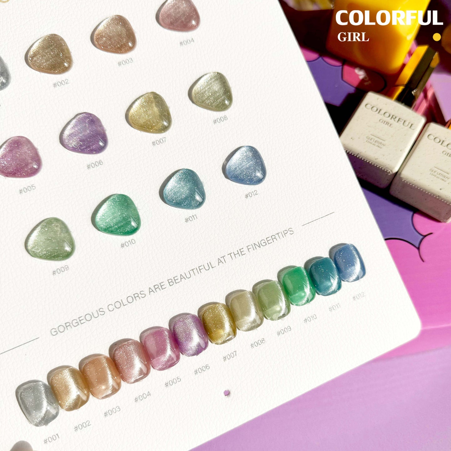 【พร้อมส่ง】 สีทาเล็บเจล Colorful girl สี( Colorful girl) สีเจล สีเจลแคทอาย12สี สีเจลแคทอาย แถม ชาร์ทสี