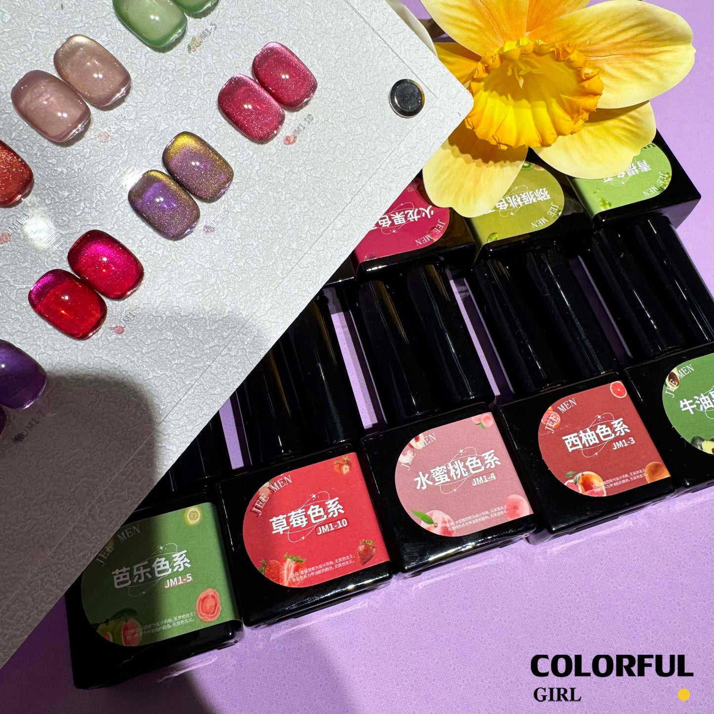 【พร้อมส่ง】VENDEENI JM01 10สี สีเจลแคทอายเนื้อซาติน+สีเจลแคทอาย 10สี สีลูกแก้ว ฟรีชาร์ทสี Cat eye 10สี (แถม ชาร์ทสี ทามาให้แล้ว) เจลหินอ่อนโทนผลไม้ ผิวซาตินนุ่มละมุน สีหวานละไมสุดหรู