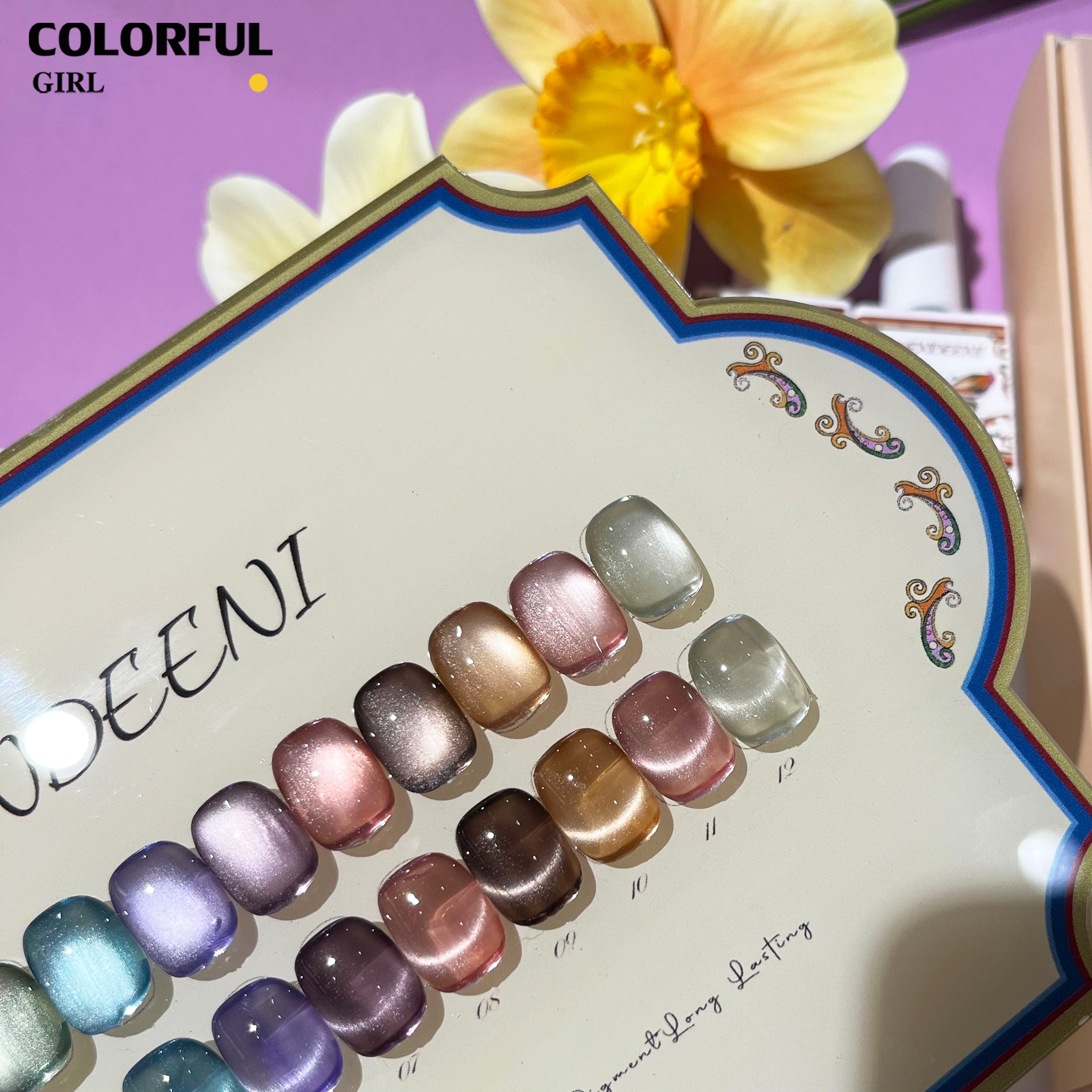 VENDEENI แคทอายเนื้อซาติน 12สี สี แถมฟรีชาร์ทสี ✨