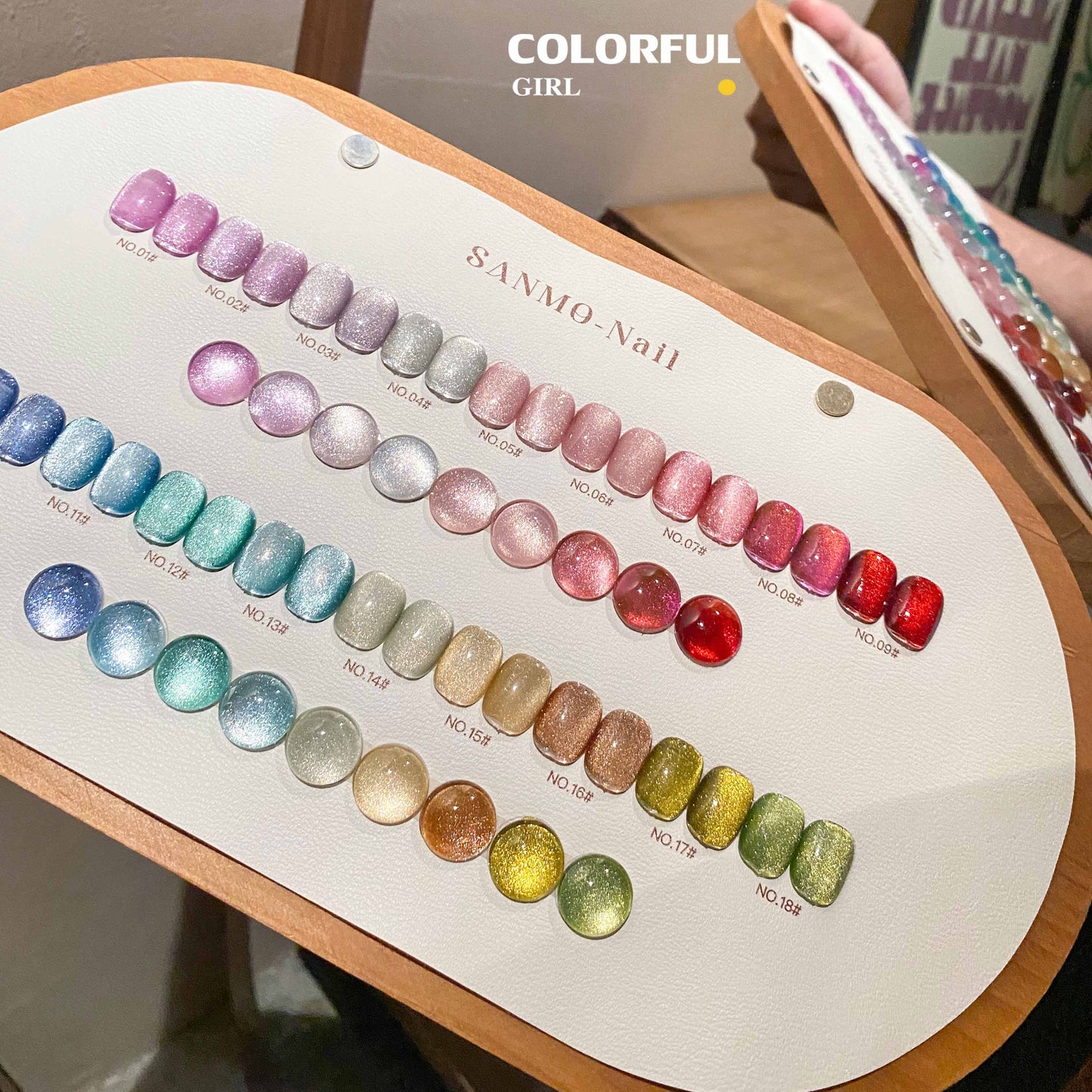 【พร้อมส่ง】18สี สีสันเงางามมากค่ะ สีเจลแคทอาย SANMO สี ( SANMO) สีเจล18สี แถม ชาร์ทสี