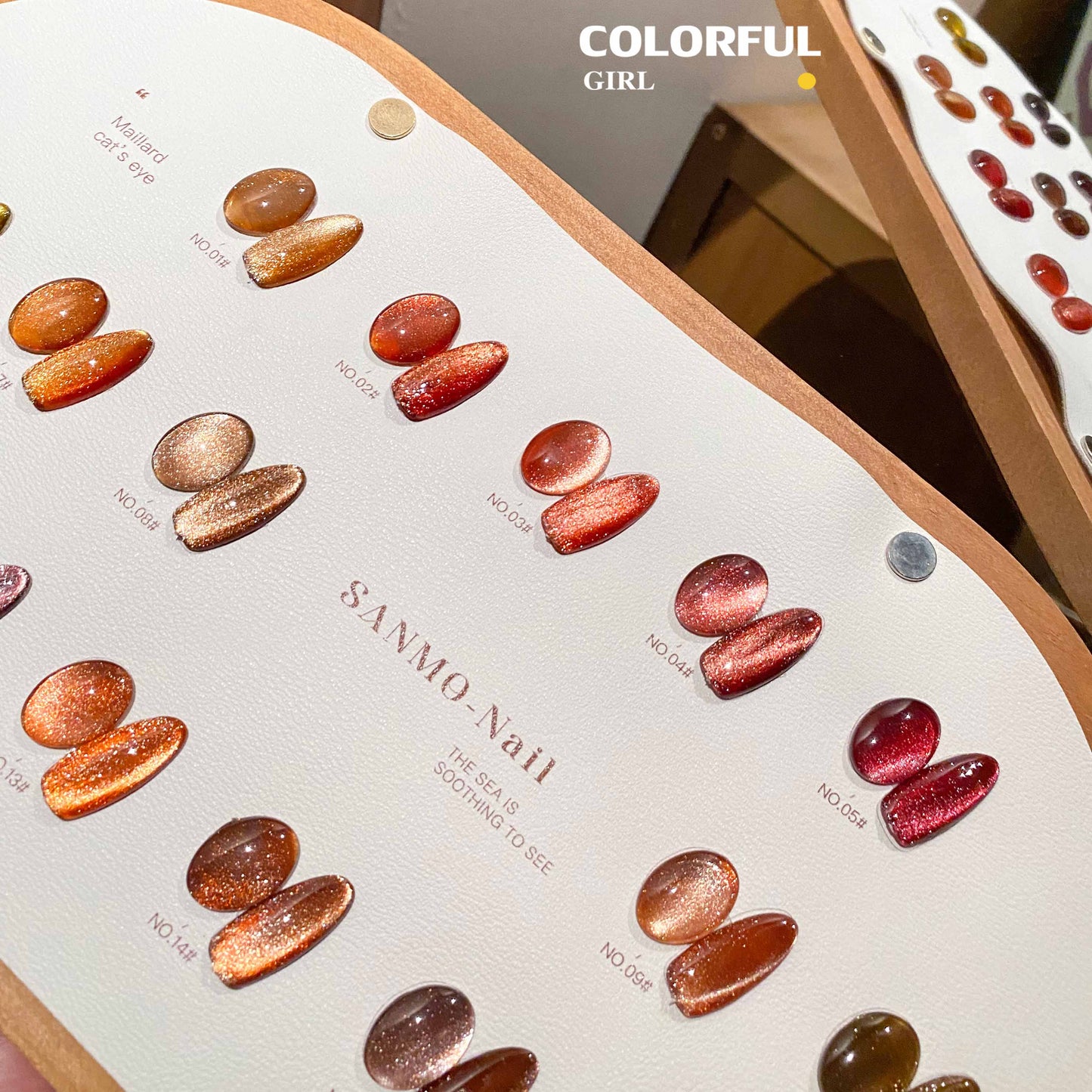 【พร้อมส่ง】16สี สีเมอแลด Maillard color system สีเจลแคทอาย SANMO สี ( SANMO) สีเจล16สี แถม ชาร์ทสี