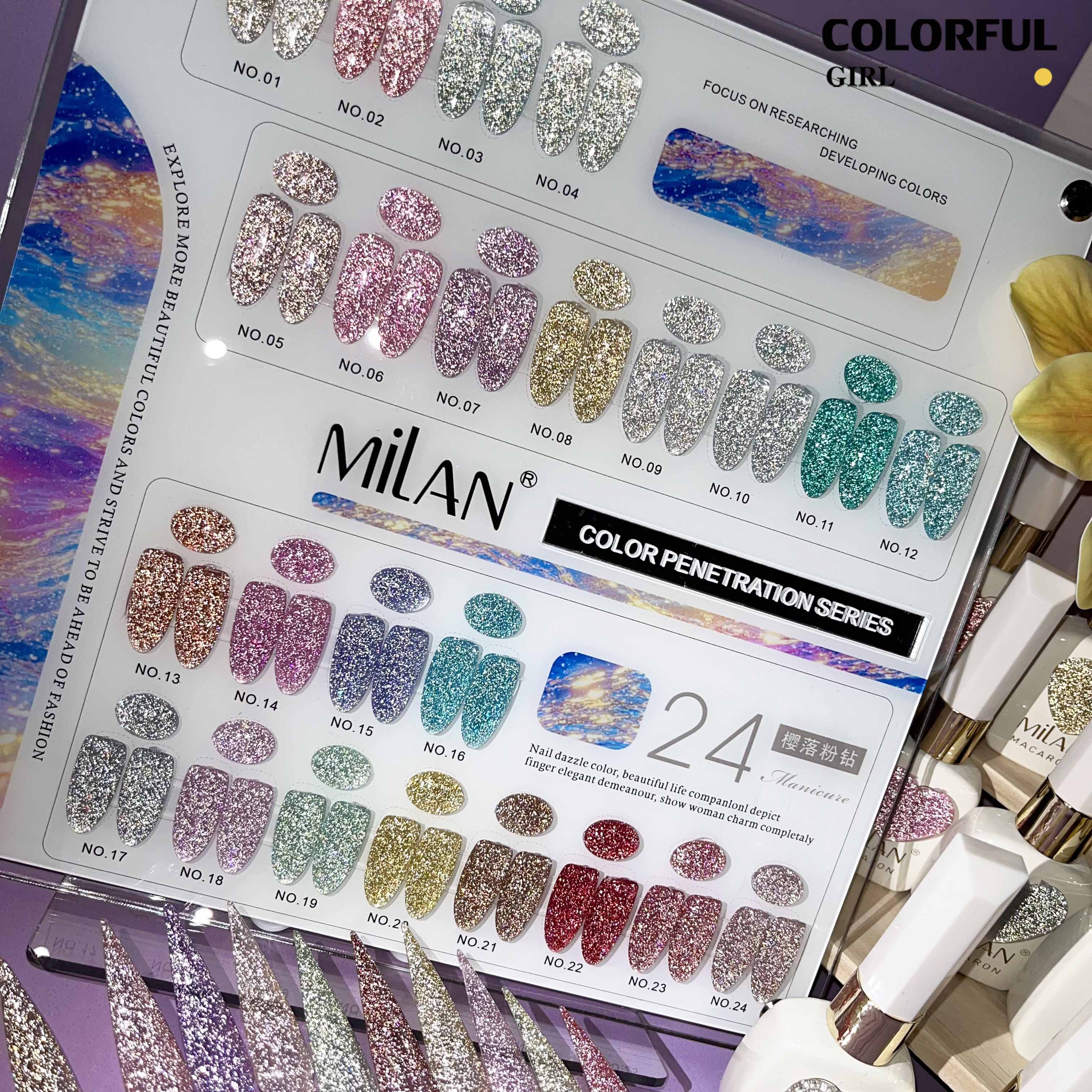 MILAN สีเจลแฟลช 24สี แถมฟรีชาร์ทสี