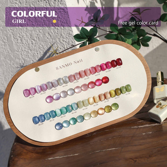 【พร้อมส่ง】18สี  สีสันเงางามมากค่ะ  สีเจลแคทอาย SANMO สี ( SANMO) สีเจล18สี   แถม ชาร์ทสี