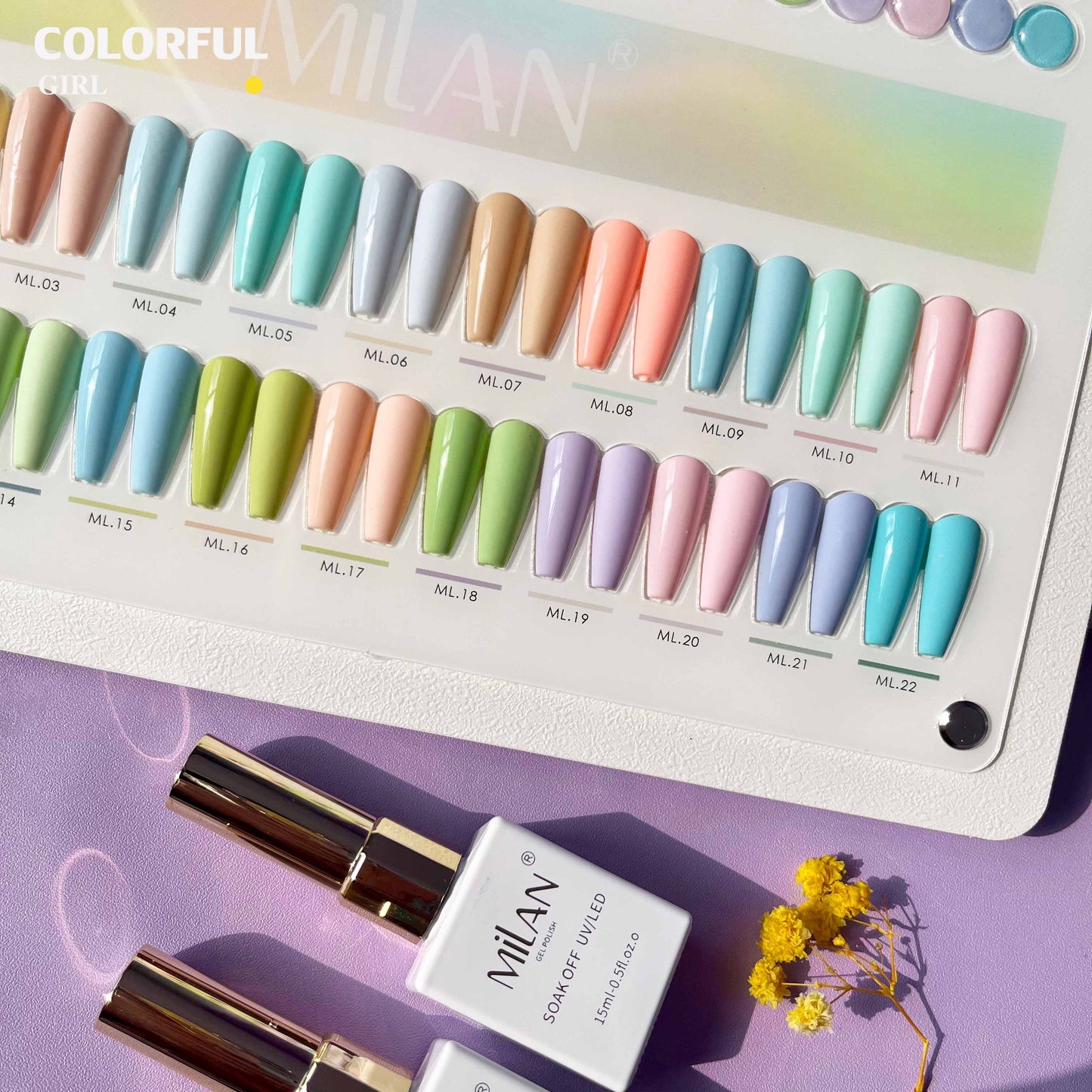 【พร้อมส่ง】 สีทาเล็บเจล (MILAN 22สี) สีเจล Macaron 22สี Macaron+แถมชาทสีฟร