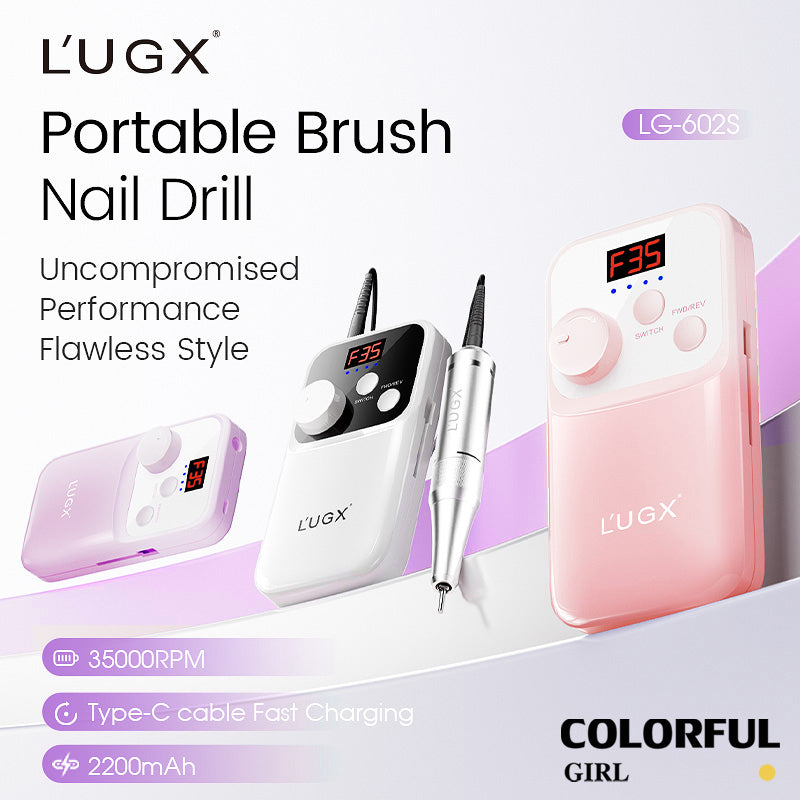 เครื่องเจียสำหรับเจียเล็บ LUGX LG-602S ขาว / ชมพู / ม่วง รอบหมุนสูงสุด 35000 รอบ 2200mAh