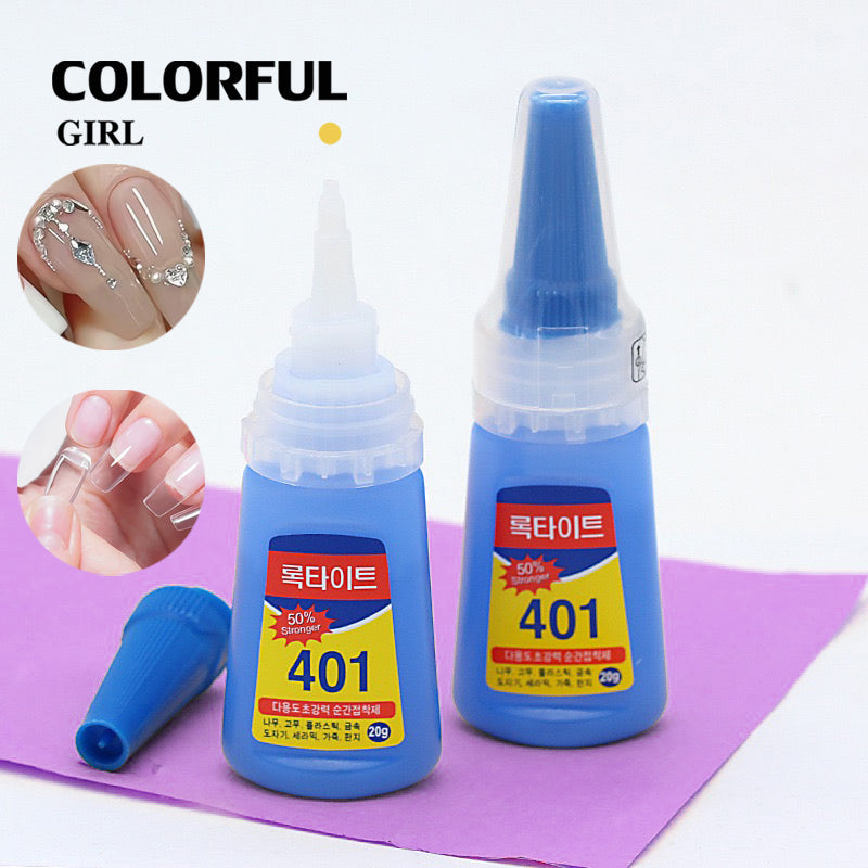 พร้อมส่งกาวติดเล็บปลอม 401 เนื้อเจลน้ํา (ไม่ต้องอบ) อุปกรณ์ทําเล็บ กาวติดอะไหล่เล็บ อุปกรณ์ทำเล็บ ติดเล็บปลอม กาวน้ำ401 20g/12g