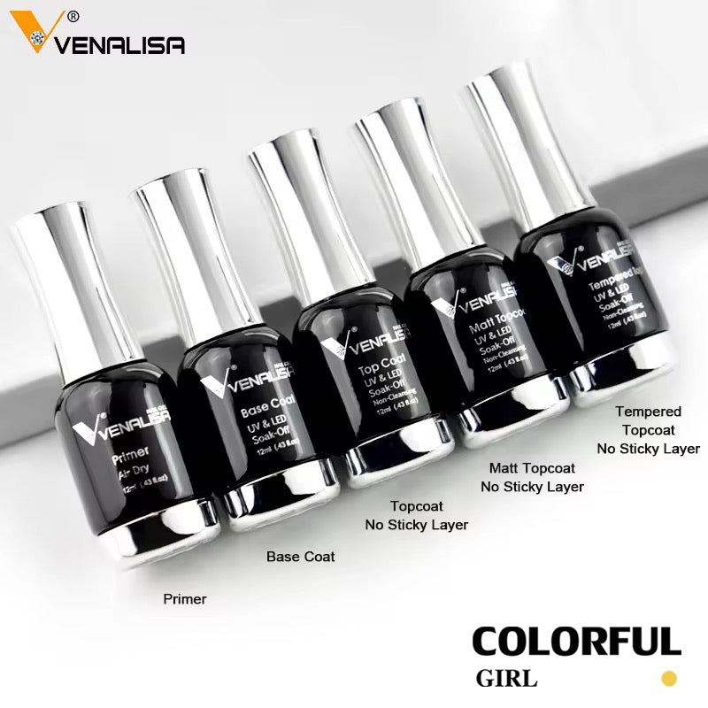 พร้อมส่ง ของแท้ Venalisa เบส ท็อป เบสเจลทาเล็บ ท็อปเจล เคลือบเล็บเจล เบสโค้ท ท็อปโคทเล็บ สีเล็บเจล ปริมาณ 12 ml