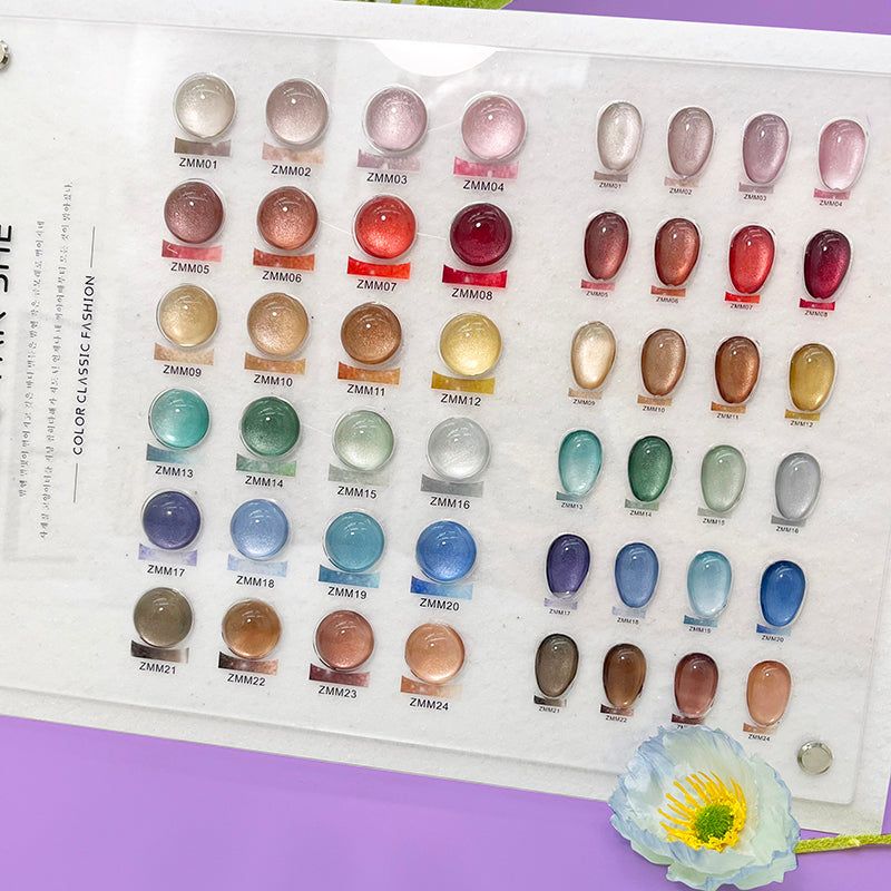 【พร้อมส่ง】 JYS 24สี (JIAO YAN SHE) สีเจลแคทอาย/ สีลูกแก้ว แถมชาร์ทอะคริลิคสำเร็จรูป แม่เหล็ก