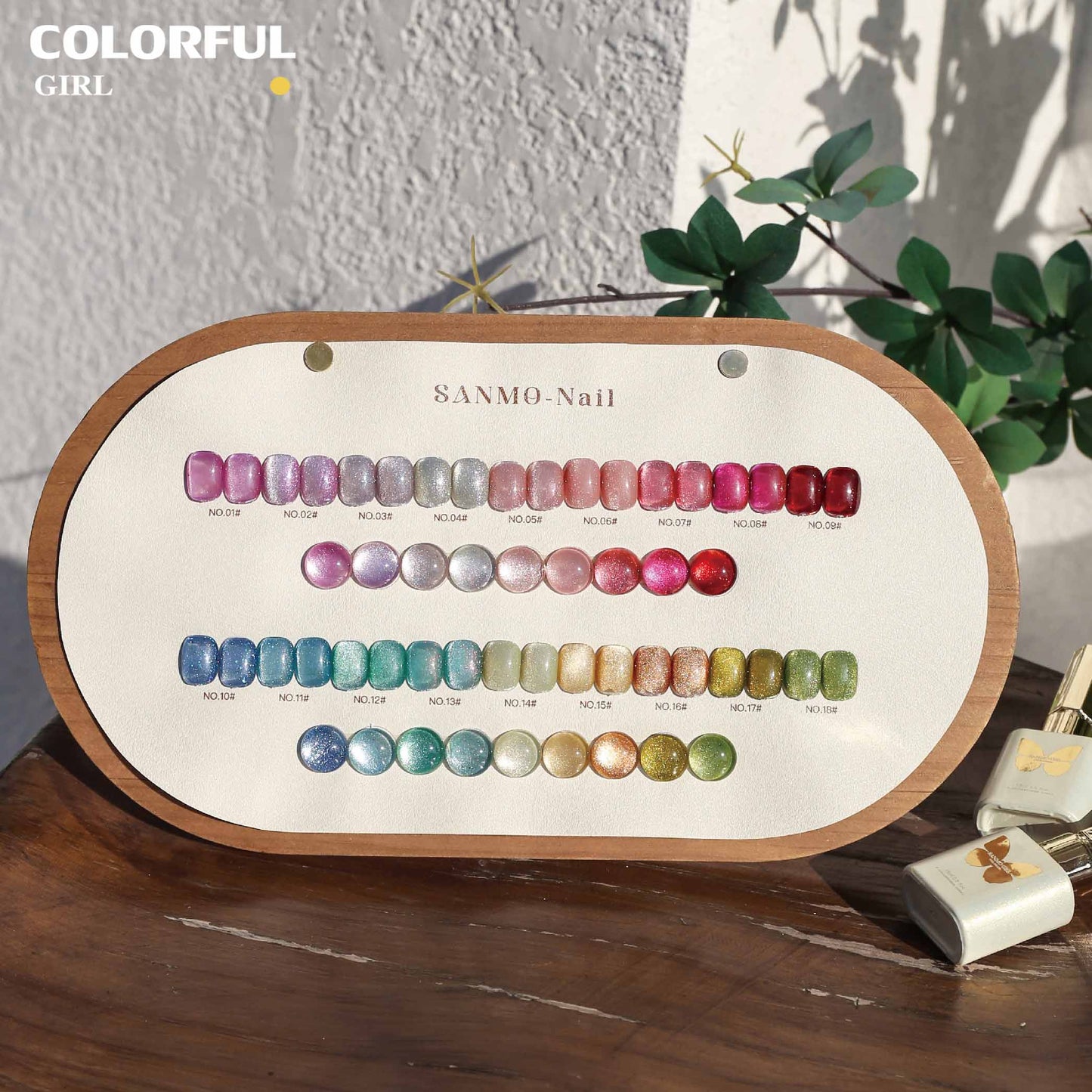 【พร้อมส่ง】18สี สีสันเงางามมากค่ะ สีเจลแคทอาย SANMO สี ( SANMO) สีเจล18สี แถม ชาร์ทสี