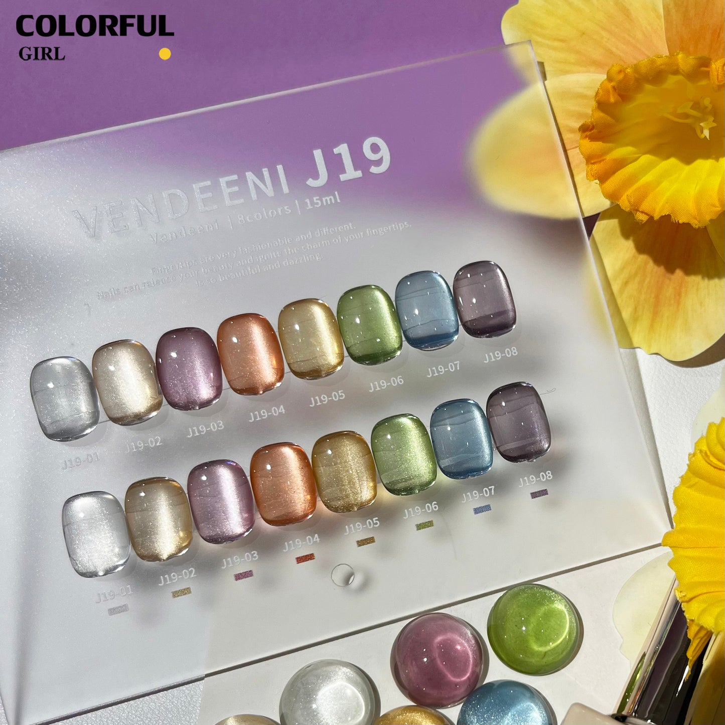 พร้อมส่งในไทยสีเจลแคทอายเนื้อซาติน สีเจลทาเล็บแคทอาย《 VENDEENI VDN-J19》8สี สีลูกแก้วแคทอาย สีลูกแก้ว ส่งไว! แถม ชาร์ทสี✨