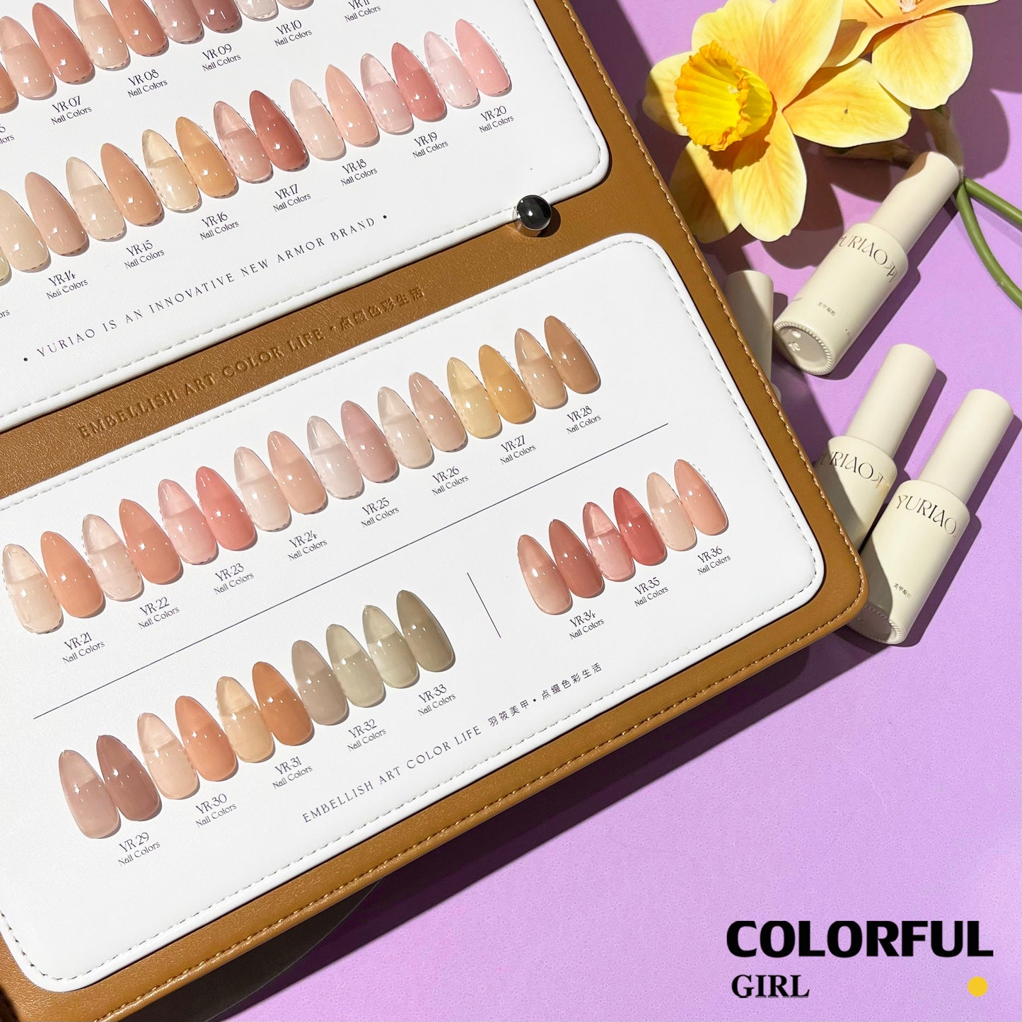 ✨พร้อมส่ง🇹🇭✨YURIAO 36 สี สีเจลไซรัป โทนชมพู Ice Peach 36 สี แถม ชาร์ทสี