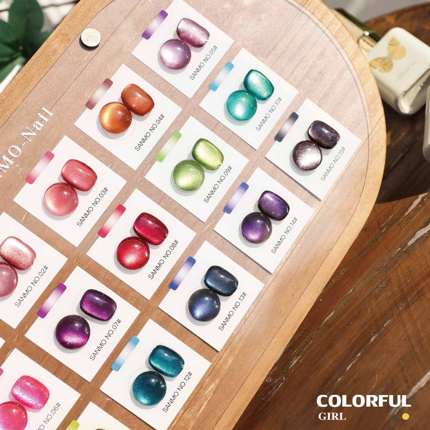 【พร้อมส่ง】16สี เจลหินอ่อนสีรุ้ง สีเจลแคทอาย SANMO สี ( SANMO) สีเจล16สี แถม ชาร์ทสี