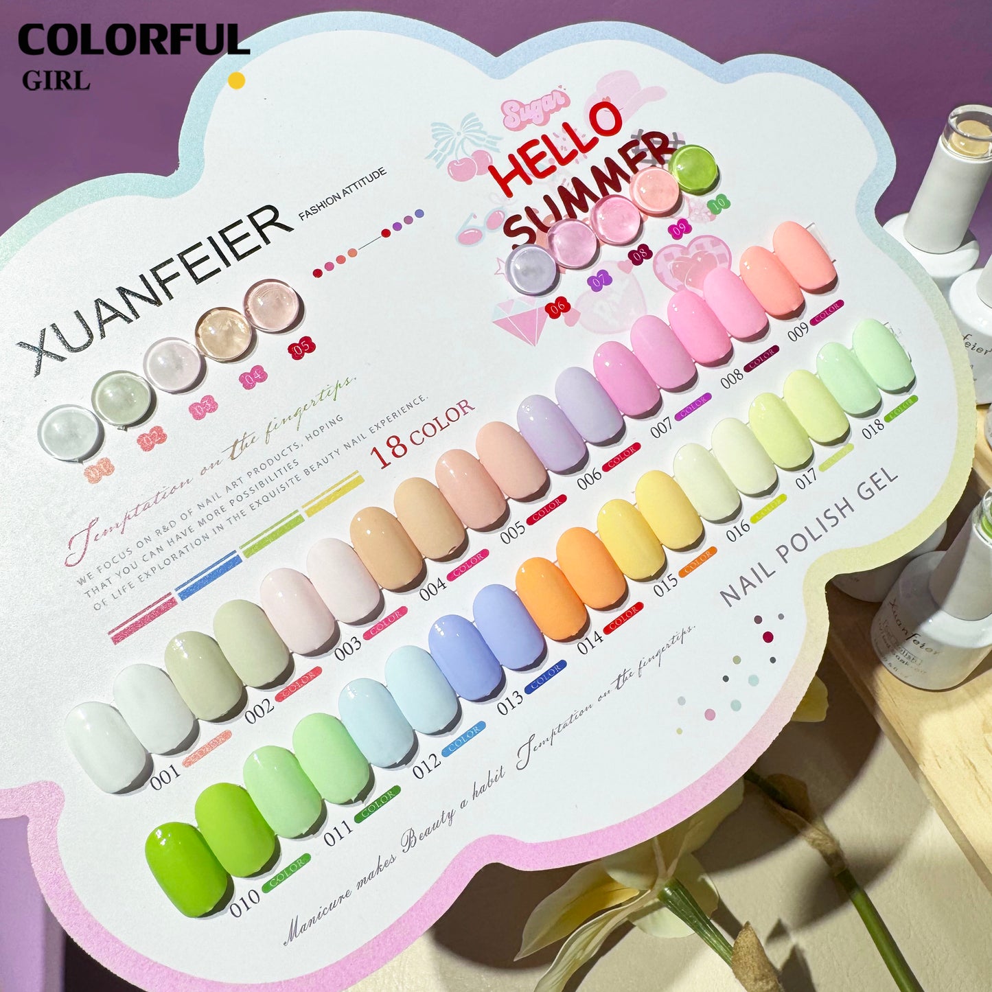 สีเจล XUANFEIER New🎉 มาใหม่18สีพาสเทลพร้อมส่งXUANFEIER มาใหม่18สีพาสเทลพร้อมส่งXUANFEIER มาใหม่18สี แถมชาร์ทสี น่ารัก