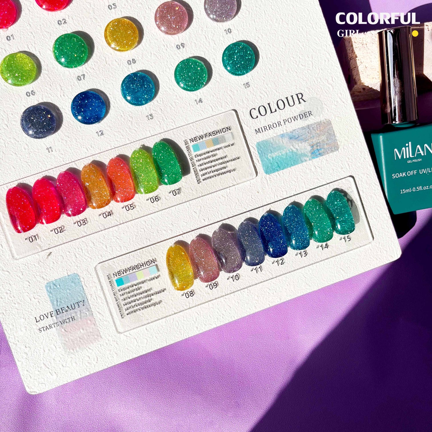 สีทาเล็บเจล 【พร้อมส่ง】MILAN 15สี สีเจล สีเจลแฟลช15สี สีเจลแฟลช แถม ชาร์ทสี 15 มล.