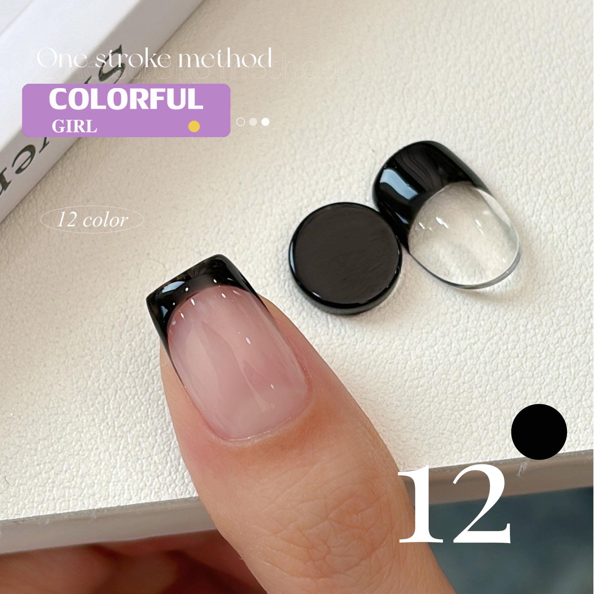 QINGYOU สีเจลแบบไลน์เนอร์  12 สี สีพาสเทล สามารถใช้เพ้นท์ ลากเส้น หรือเฟร้นซ์ปลายเล็บ ได้