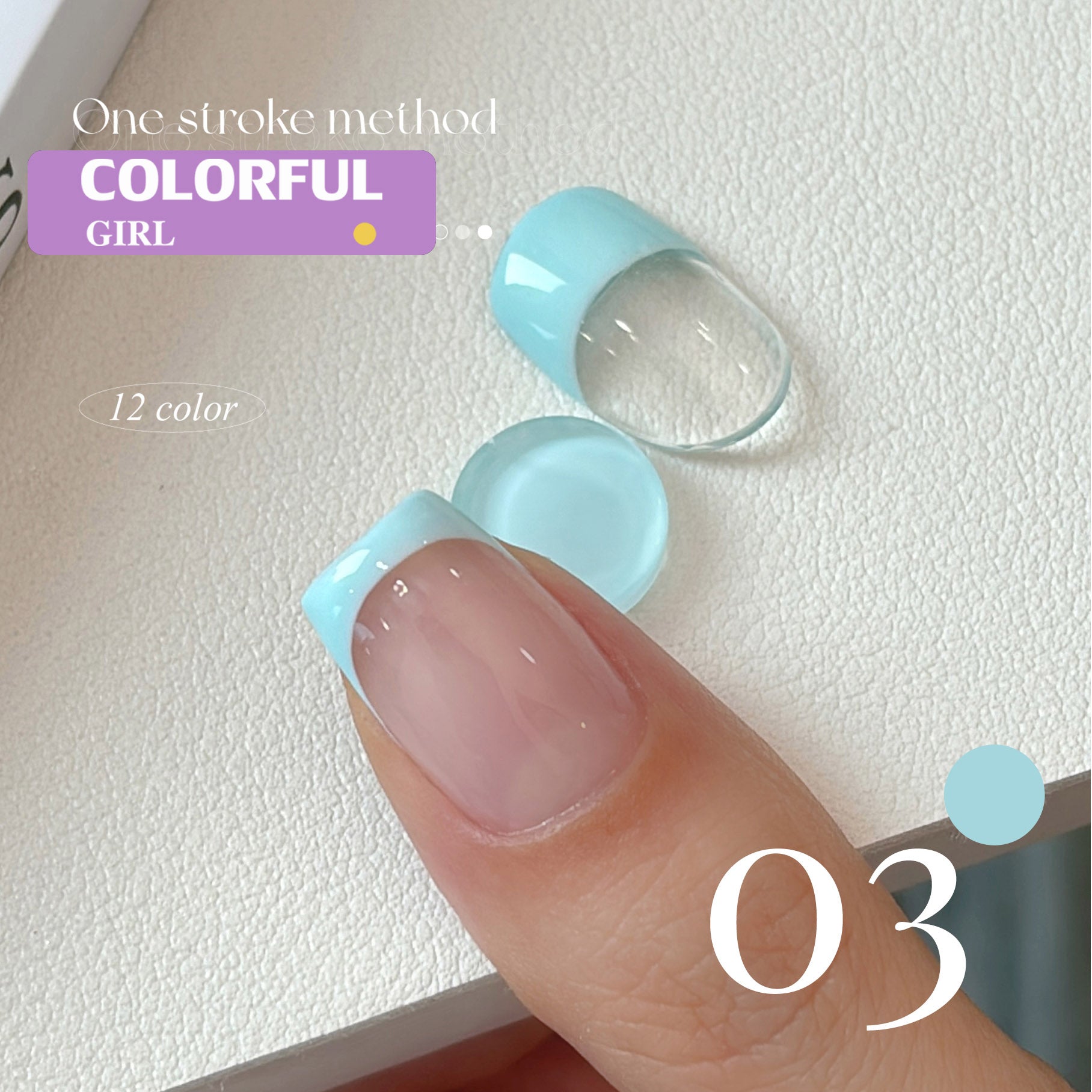 QINGYOU สีเจลแบบไลน์เนอร์  12 สี สีพาสเทล สามารถใช้เพ้นท์ ลากเส้น หรือเฟร้นซ์ปลายเล็บ ได้