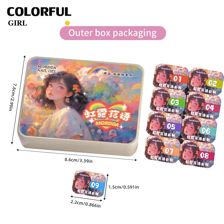 ✨พร้อมส่ง✨ เล็บเจล 1 ชิ้น ใหม่Solid Pat Gel 9-square series  ยาทาเล็บ Pat กาว Delicate หนาสูง Saturation Blooming Gradient No-Wash ยาทาเล็บ 9 Grid Series