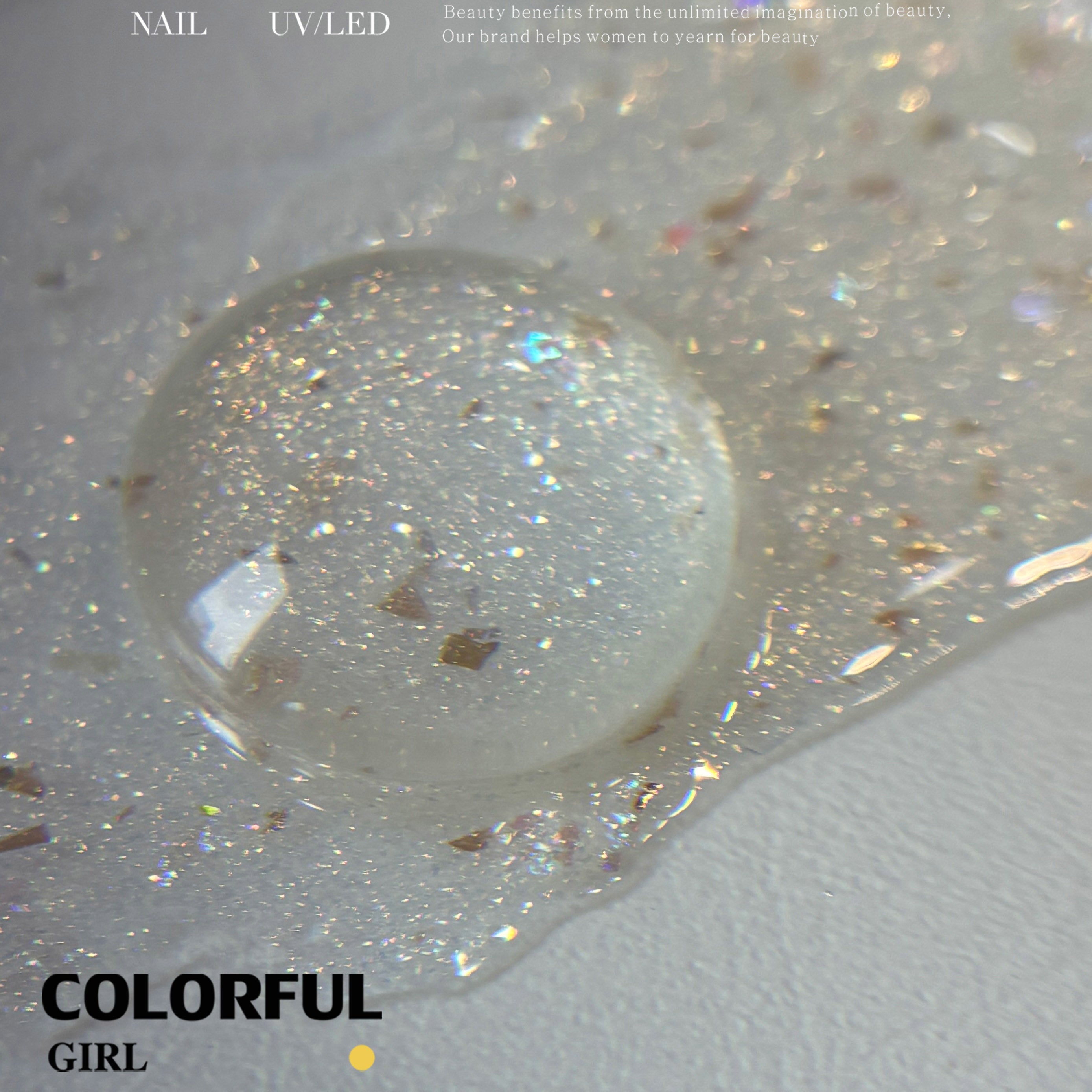 Colorful Girl สีเจลกลิตเตอร์ บิงเยว่ / ยุนปั๋ว ทาทับได้ สีใสเม็ดเล็ก / ผสมทองคำเปลว