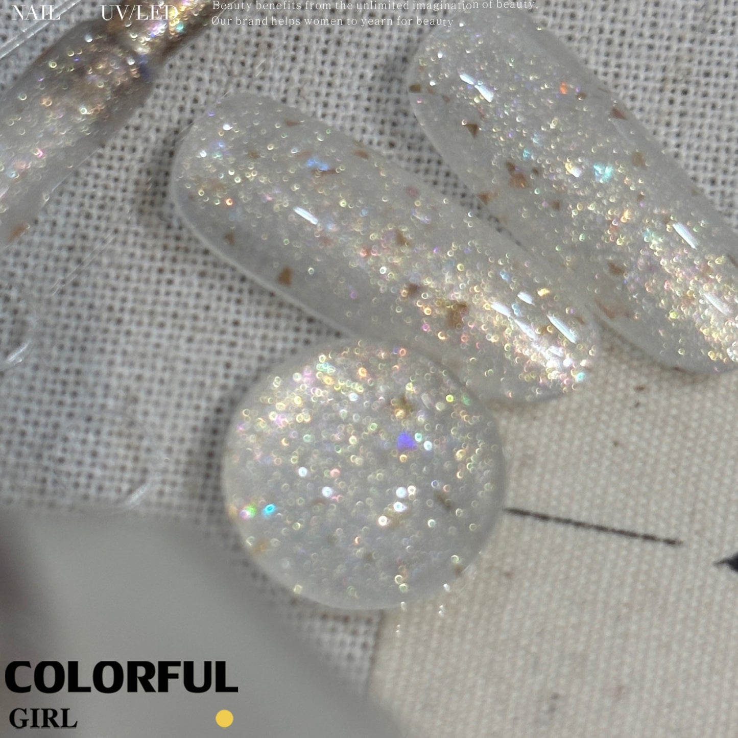 【พร้อมส่ง】Colorful Girl สีเจลกลิตเตอร์ บิงเยว่ / ยุนปั๋ว｜ขวดครีม 15ml｜เอฟเฟกต์วิ้งละอองดาว & นมหรูระยิบระยับ｜ทาทับได้ สีใสเม็ดเล็ก / ผสมทองคำเปลว