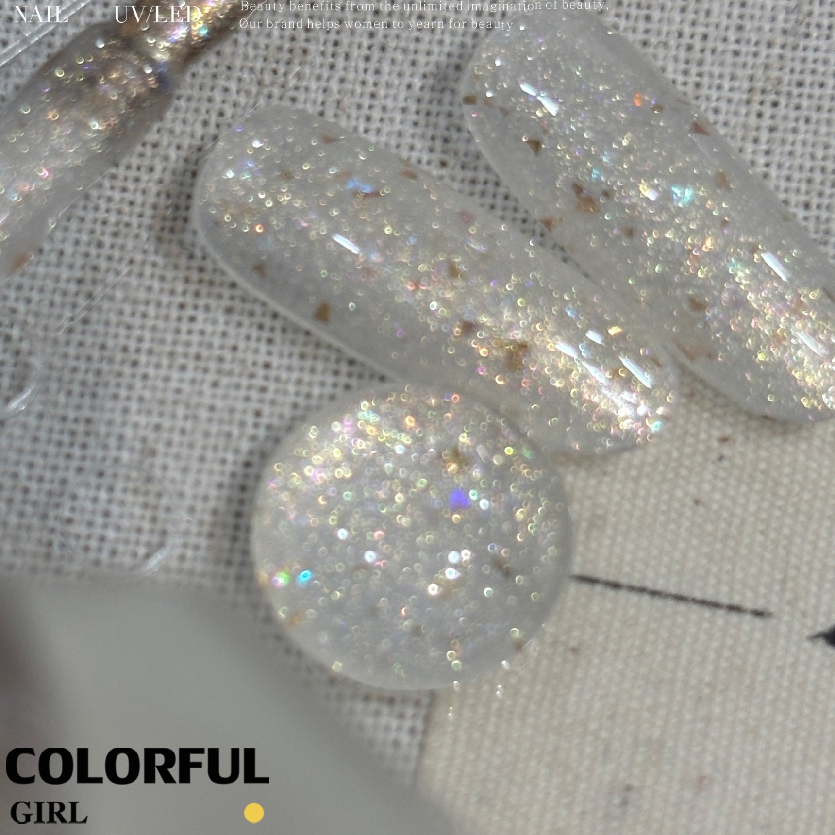 Colorful Girl สีเจลกลิตเตอร์ บิงเยว่ / ยุนปั๋ว ทาทับได้ สีใสเม็ดเล็ก / ผสมทองคำเปลว