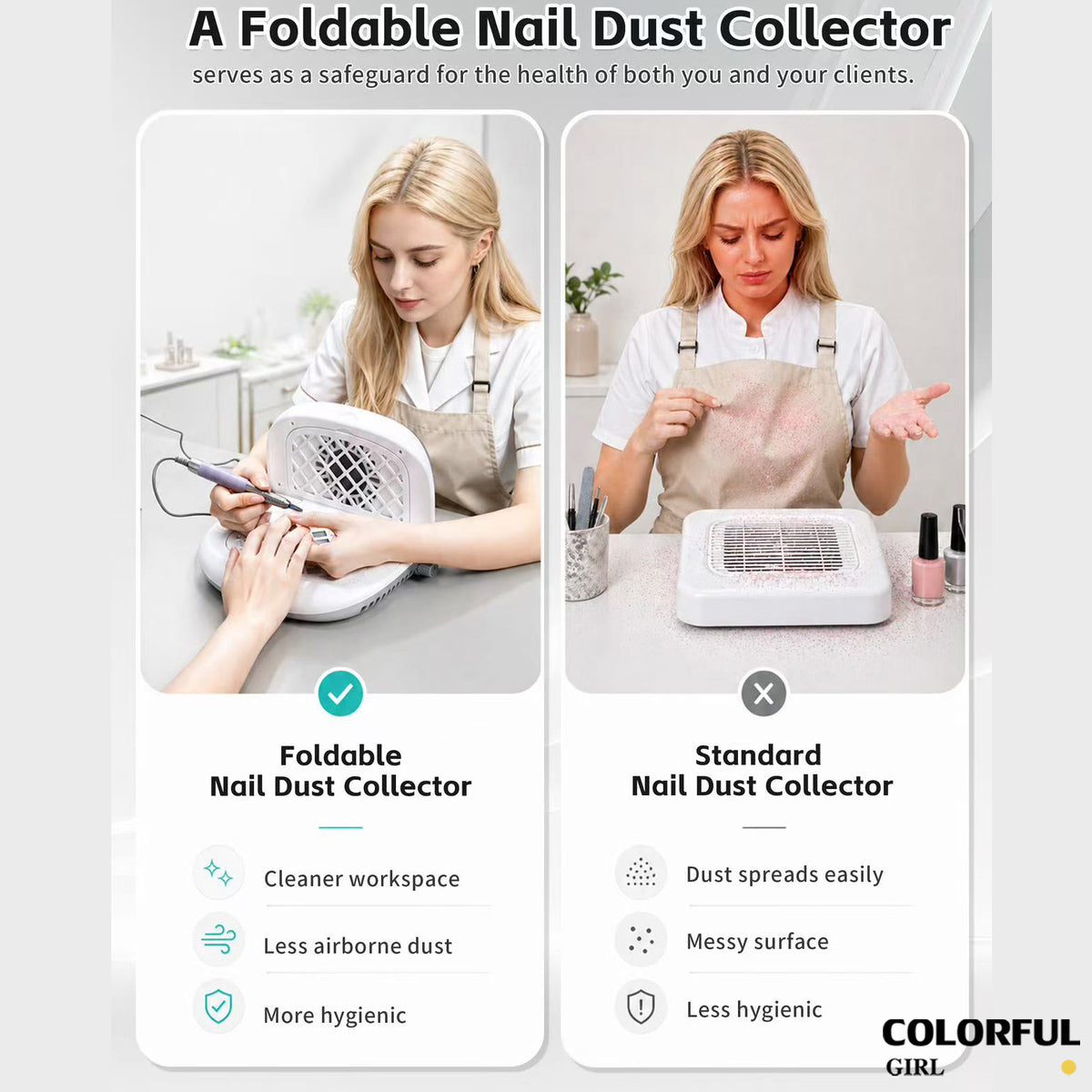SNRQI L60 Nail Dust Collector เครื่องดูดฝุ่นทำเล็บ เทอร์โบไร้แปรง 4000RPM ดูดแรง เงียบ พับได้ กรองฝุ่น 2 ชั้น ปรับแรงดูดได้ สำหรับร้านทำเล็บมืออาชีพและใช้งานส่วนตัว