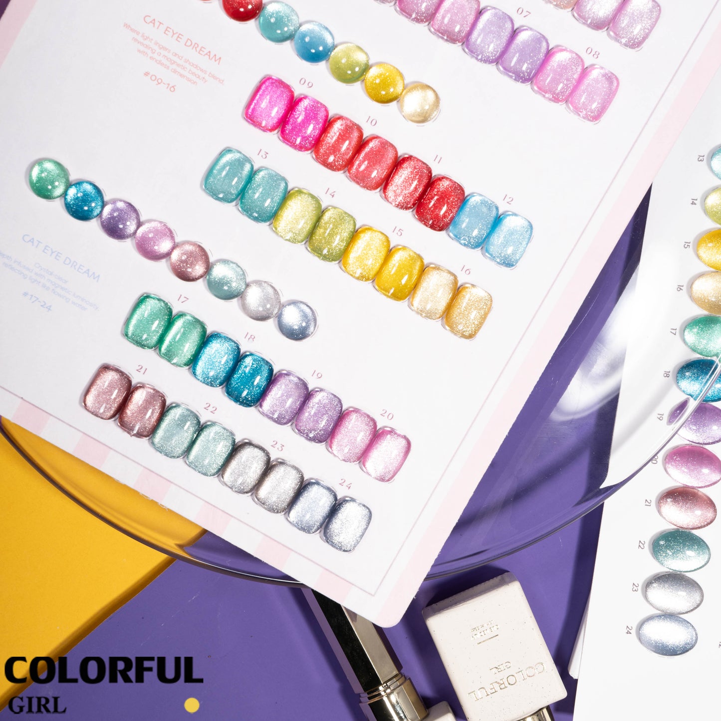 COLORFUL GIRL สีเจลแคทอาย 24 สี｜เม็ดแม่เหล็กเข้มข้นพิเศษ｜เอฟเฟกต์แสงวิบวับเหมือนแสงดาว｜โทนสีมาคารองหวานละมุน 💖