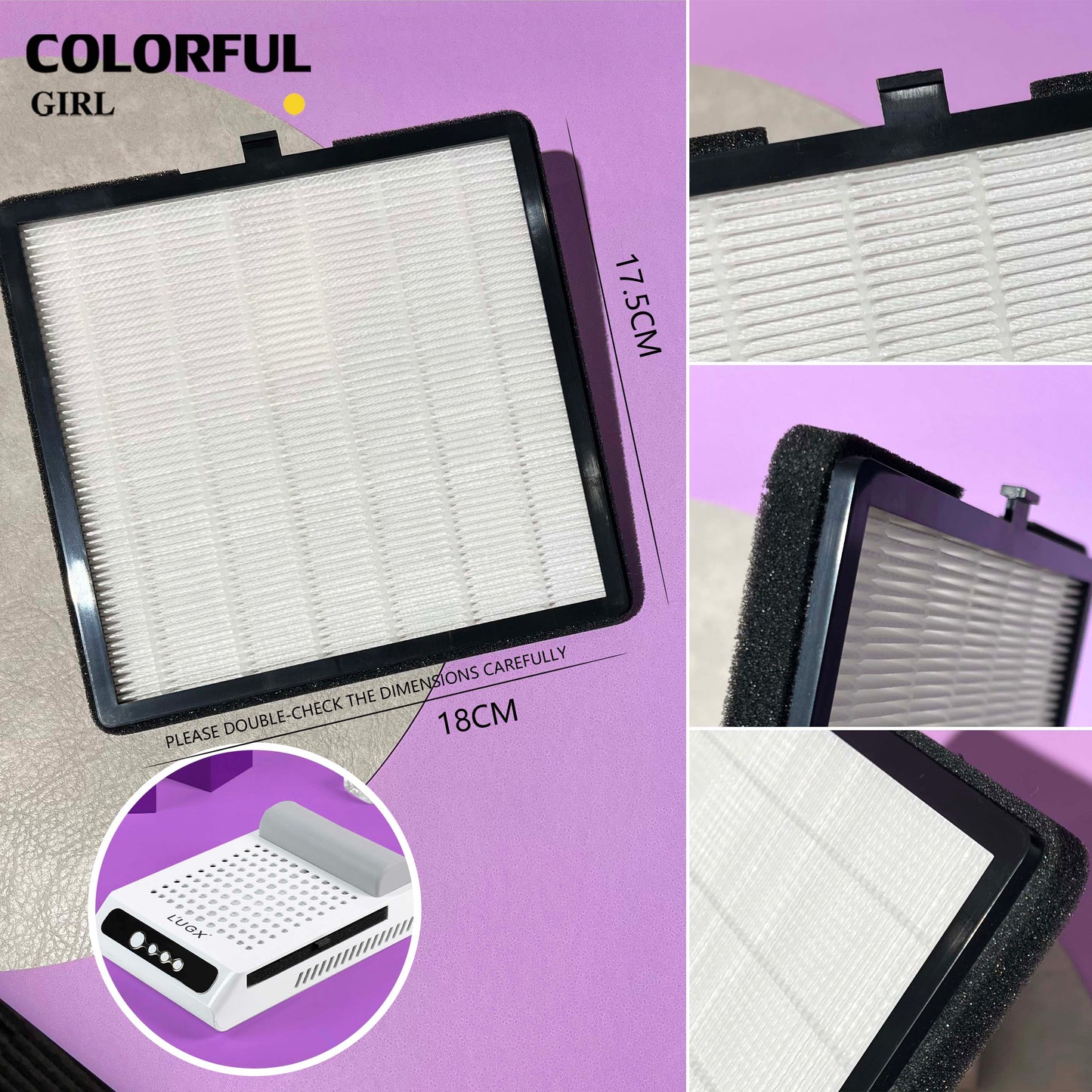 พร้อมส่ง⚡ แผ่นกรองฝุ่น L’UGX LG-608 LG-618   W007 DC66\DC88 แผ่นกรอง เครื่องดูดฝุ่นทำเล็บ Lugx   เล็บฝุ่นกรองเครื่องแต่งเล็บอุปกรณ์เสริมเครื่องดูดฝุ่นกรอง