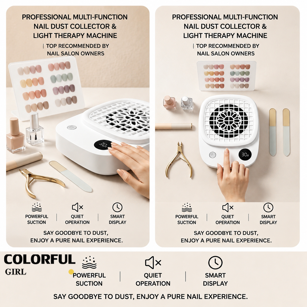 เครื่องดูดฝุ่นเล็บ 18W เครื่องดูดผงตะไบเล็บ Nail Dust Collector เครื่องดูดฝุ่นทำเล็บ แรงดูดสูง เสียงเงียบ พกพาสะดวก พร้อมแผ่นกรองฝุ่น สำหรับร้านทำเล็บและมือใหม่